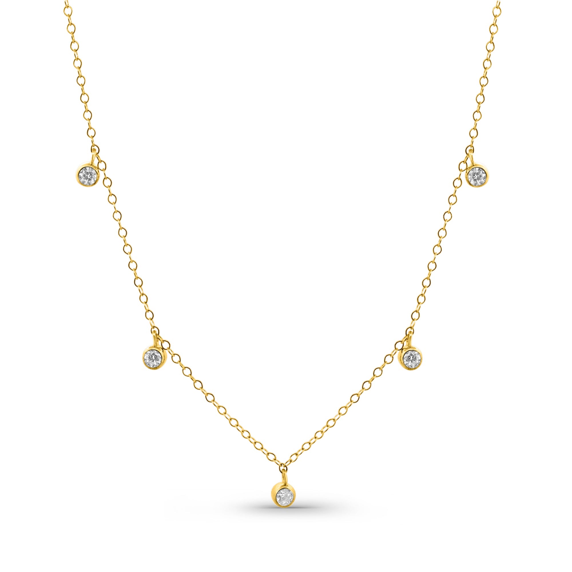 Kadın Sarı Altın Kolye - Dewdrop Sparkle