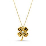 Kadın sarı altın kolye - Yoncalar