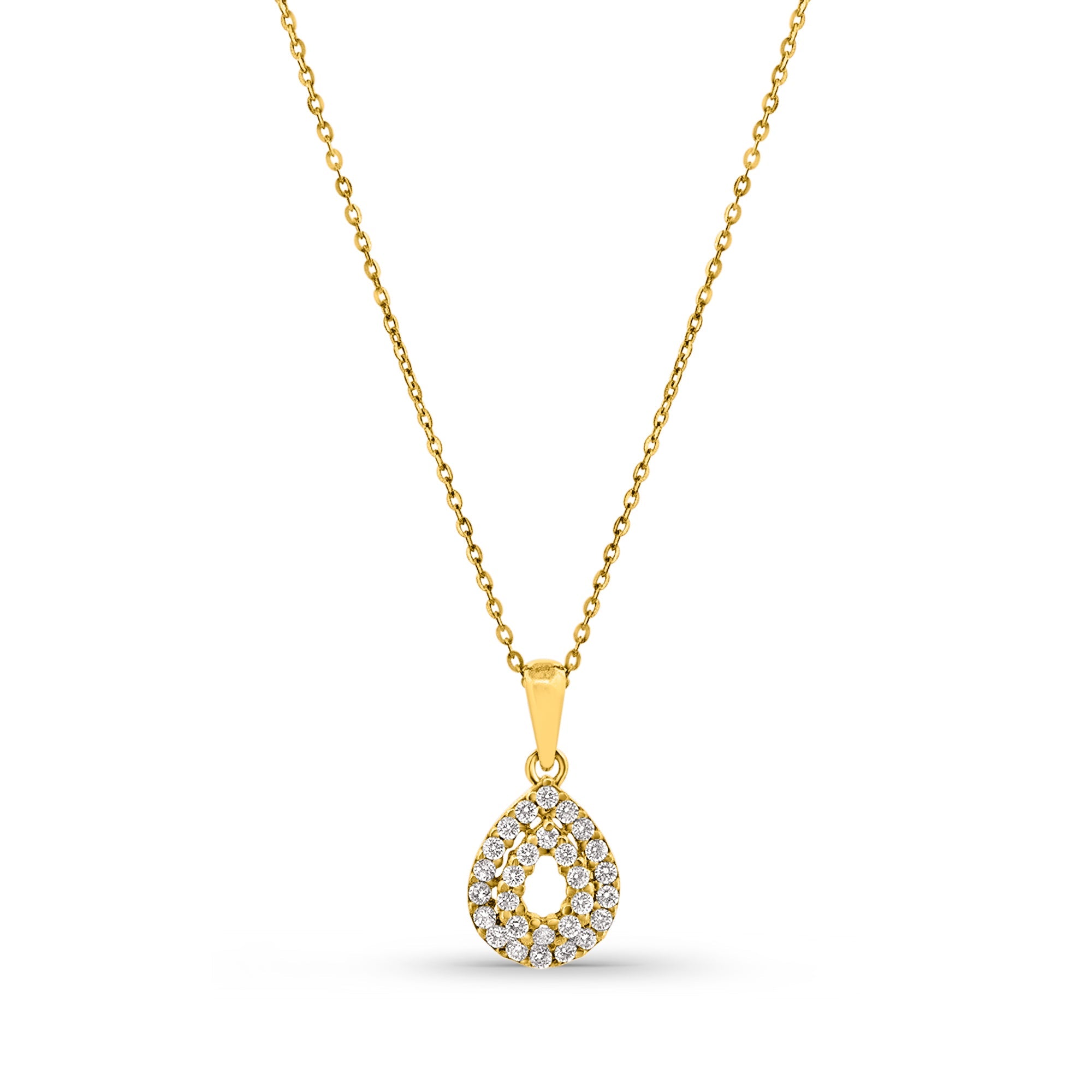 Kadın Sarı Altın Kolye - Dewdrop Glow