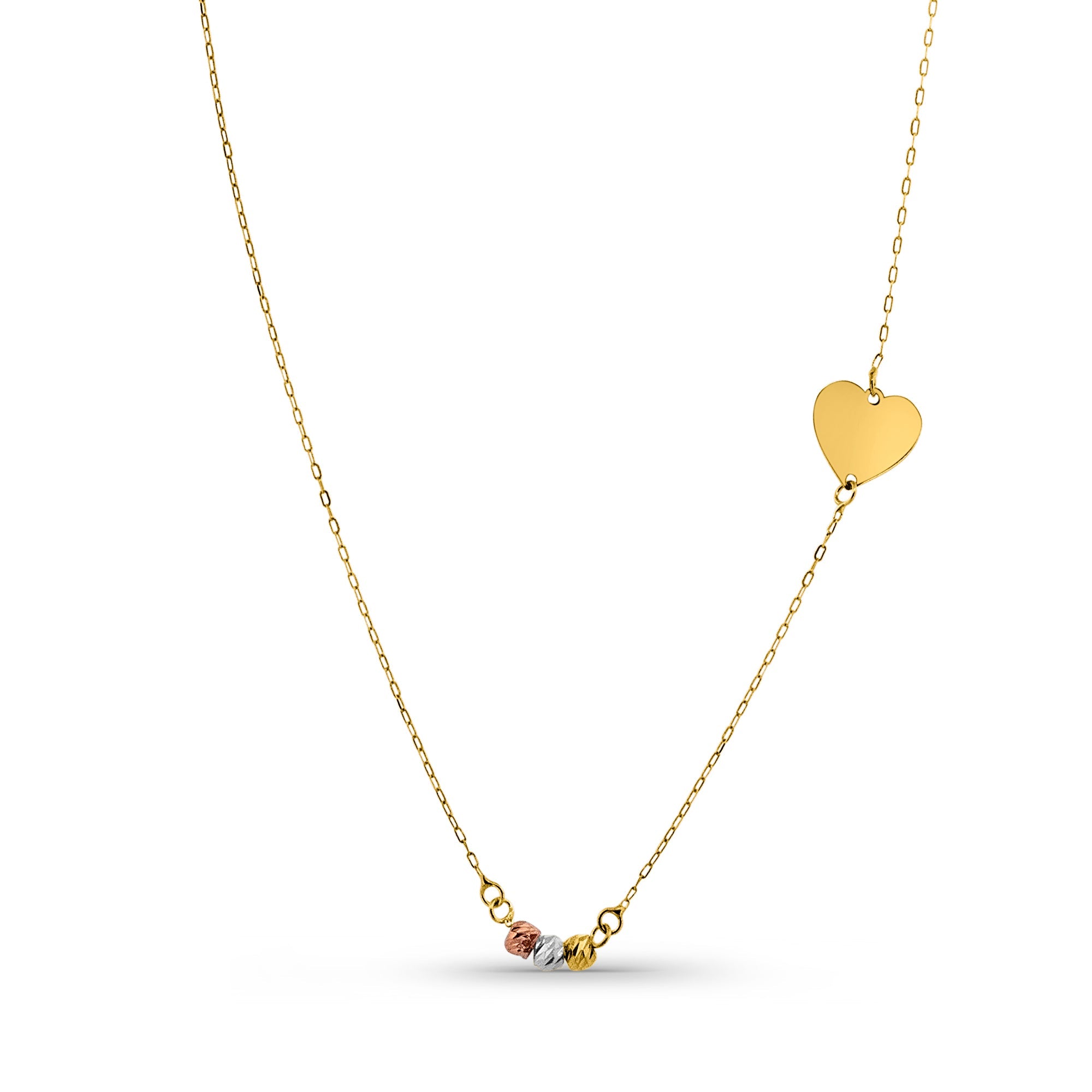 Kadın sarı altın kolye - Aşk Boncukları