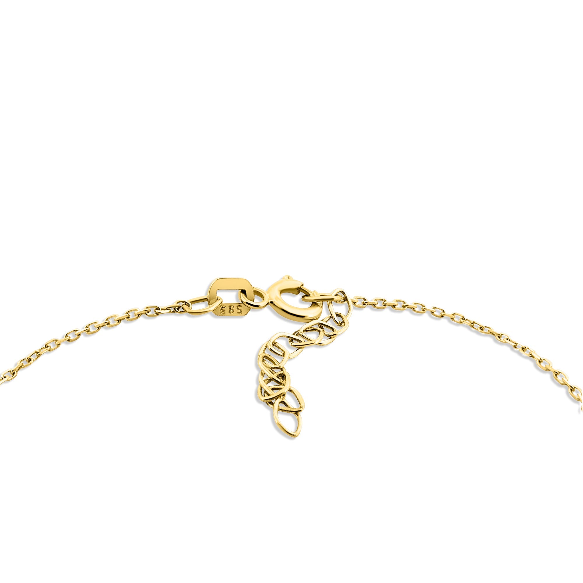 Kadın sarı altın kolye - Mavi Nazar Parıltısı