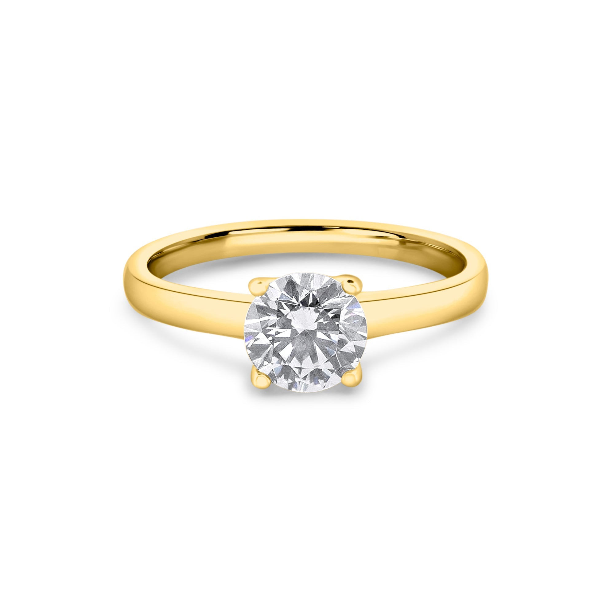 Zirkonyumlu 14 Ayar Altın Nişan Yüzükleri - Deidray