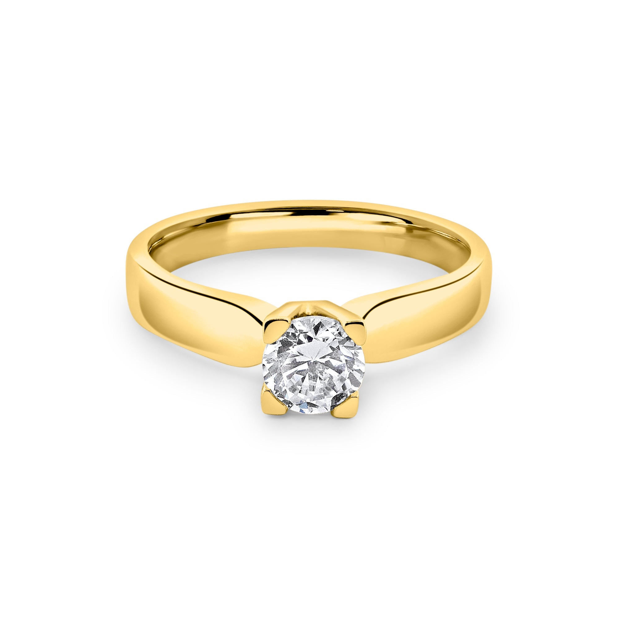 Zirkonyumlu 14 Ayar Altın Nişan Yüzükleri - Faylith