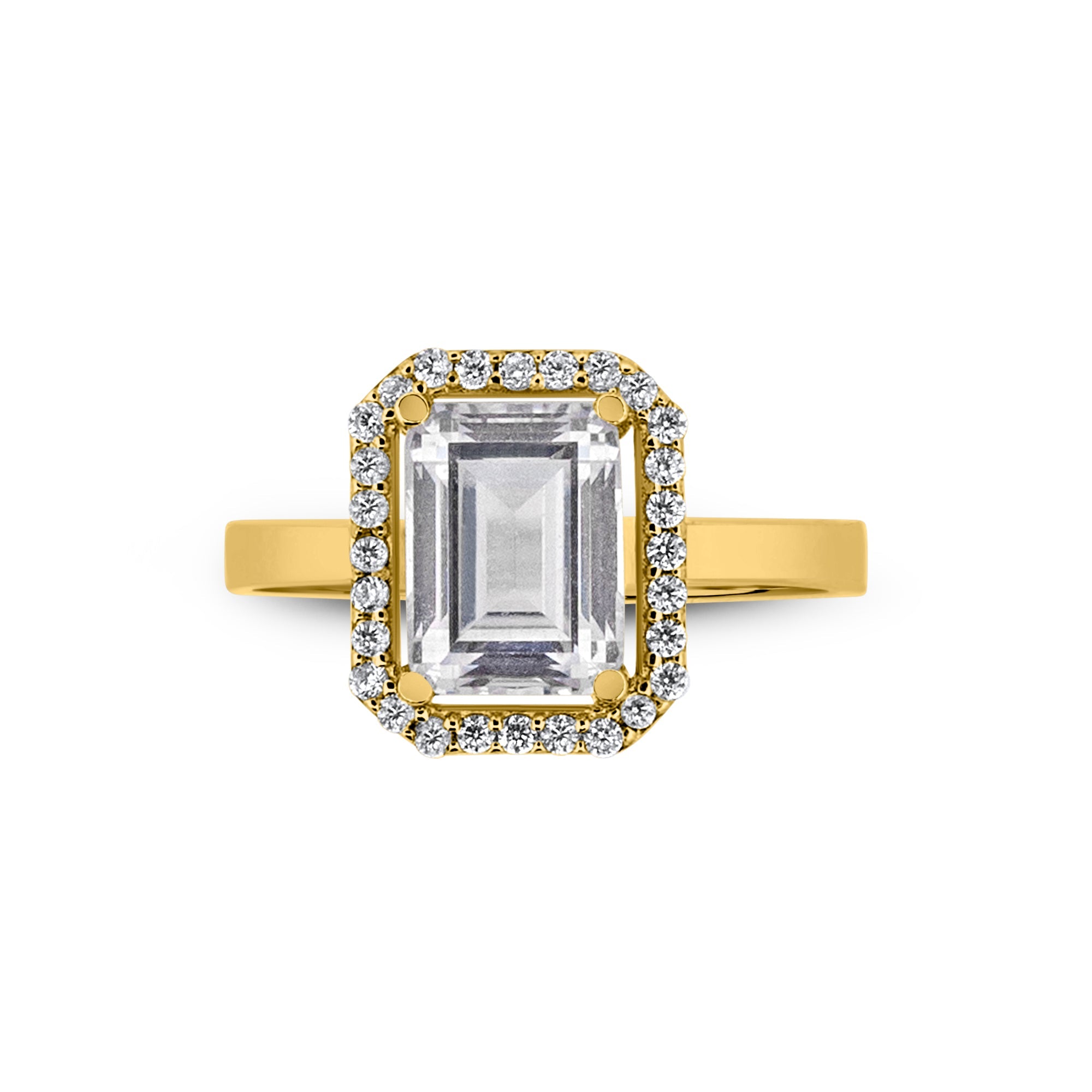 Zirkonyumlu 14 Ayar Altın Nişan Yüzükleri - Talenia