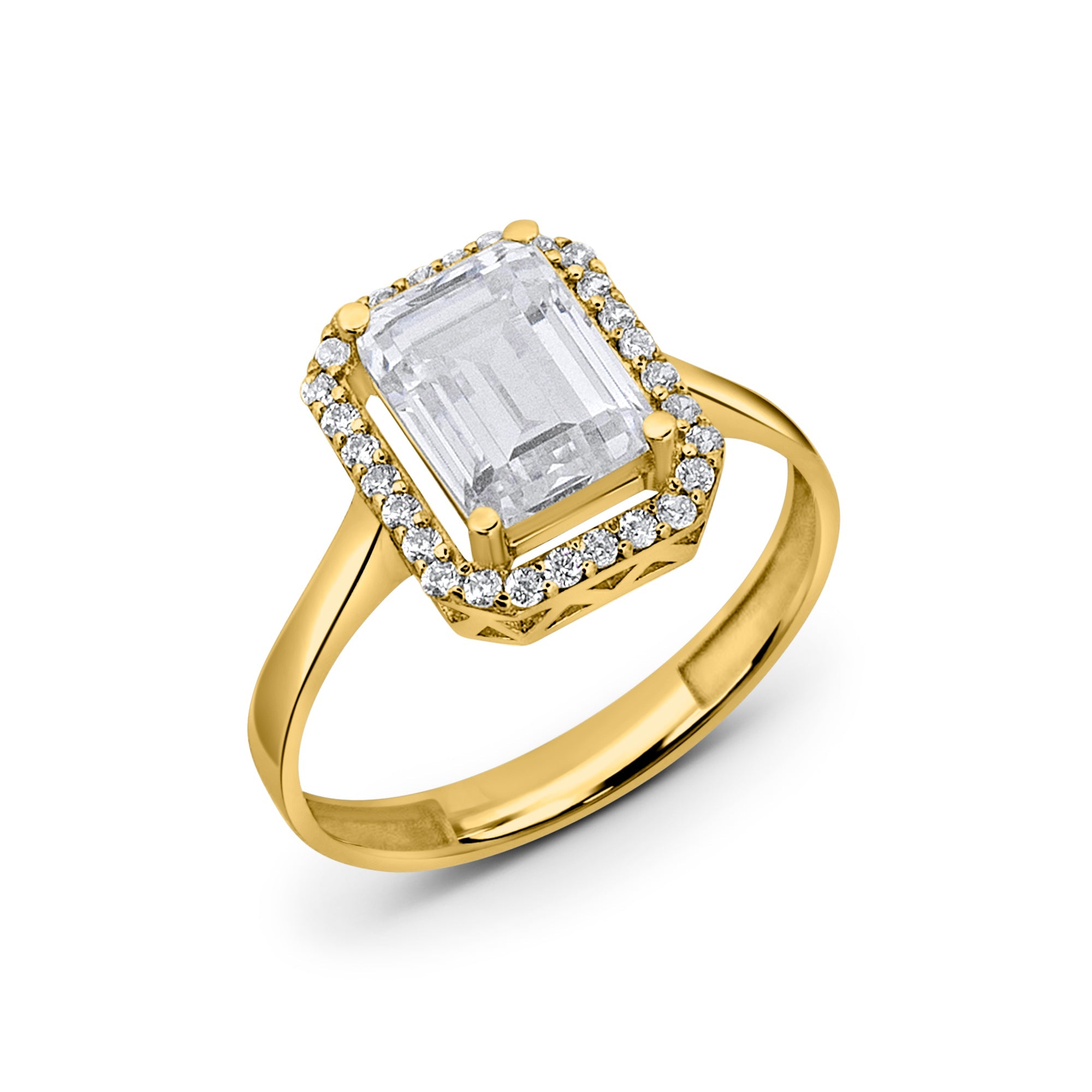 Zirkonyumlu 14 Ayar Altın Nişan Yüzükleri - Talenia