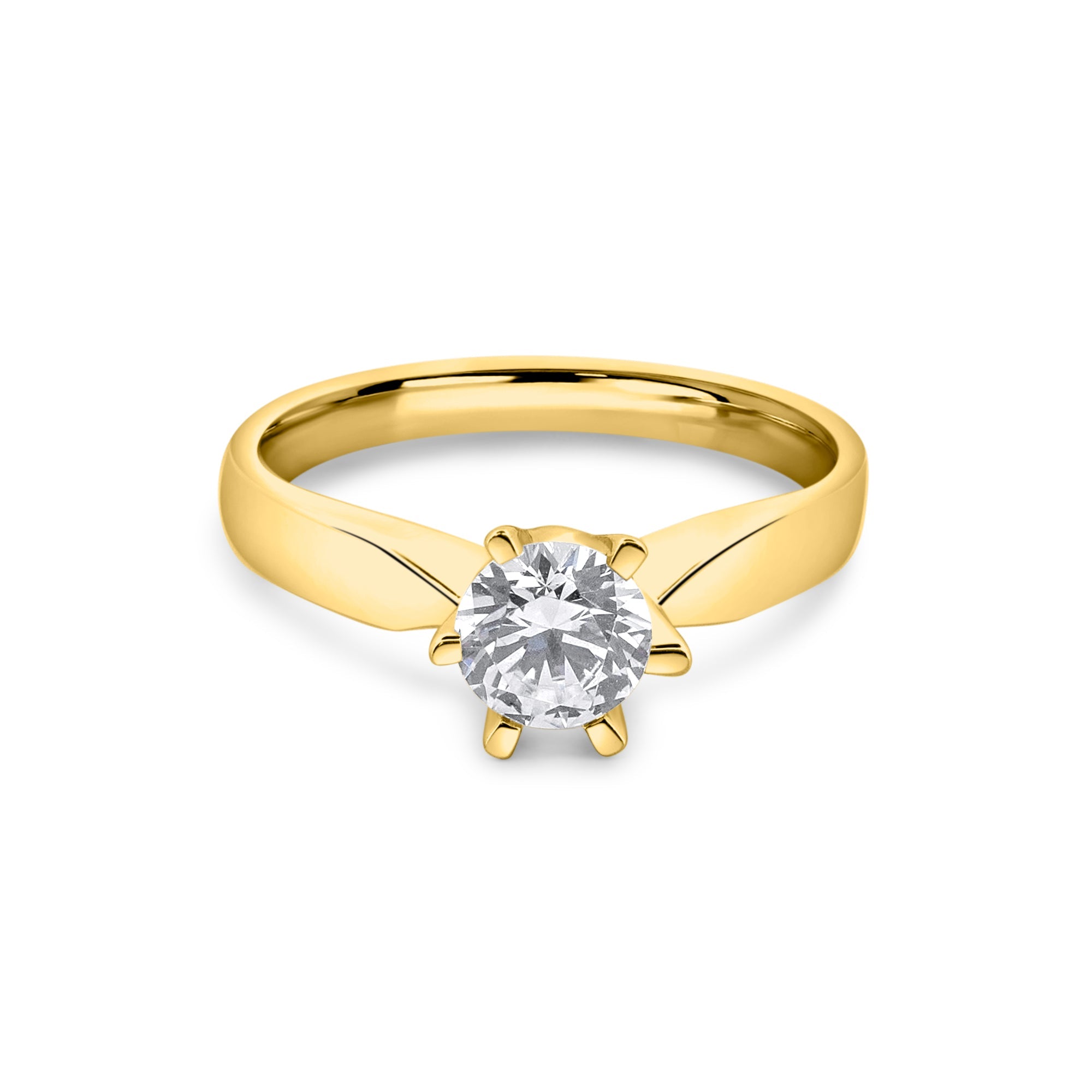 Zirkonyumlu 14 Ayar Altın Nişan Yüzükleri - Nivessa