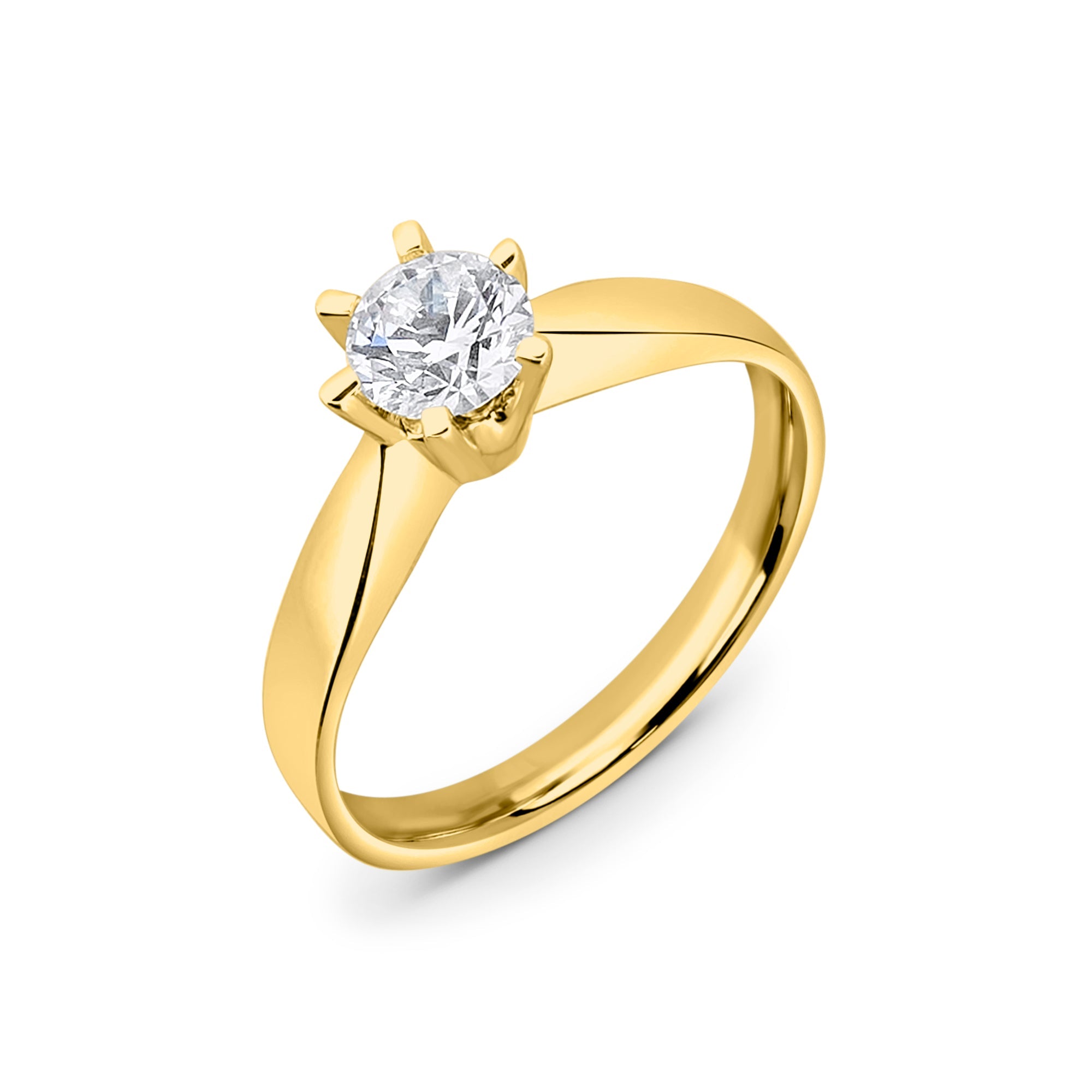 Zirkonyumlu 14 Ayar Altın Nişan Yüzükleri - Nivessa