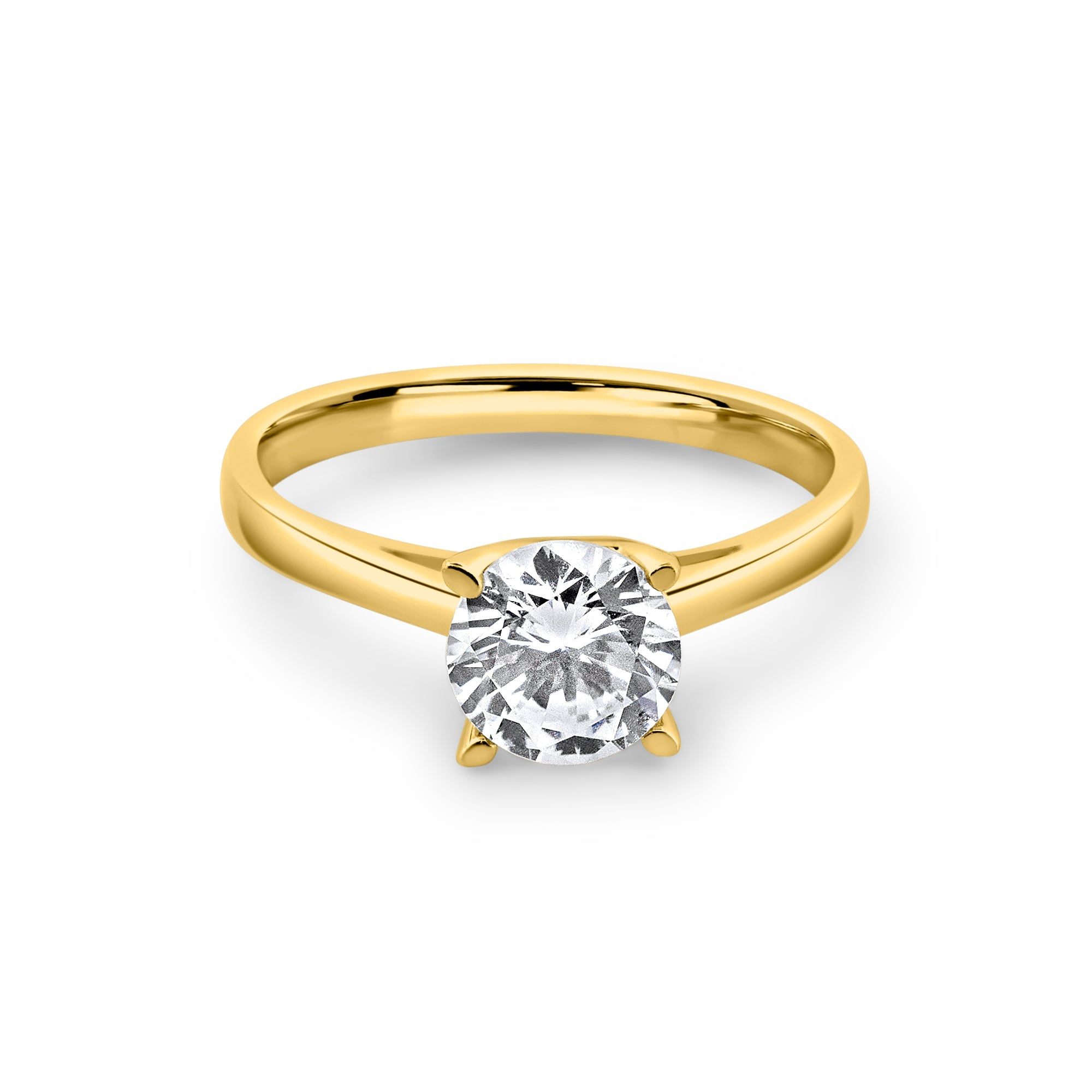 Zirkonyumlu 14 Ayar Altın Nişan Yüzükleri - Clarindra