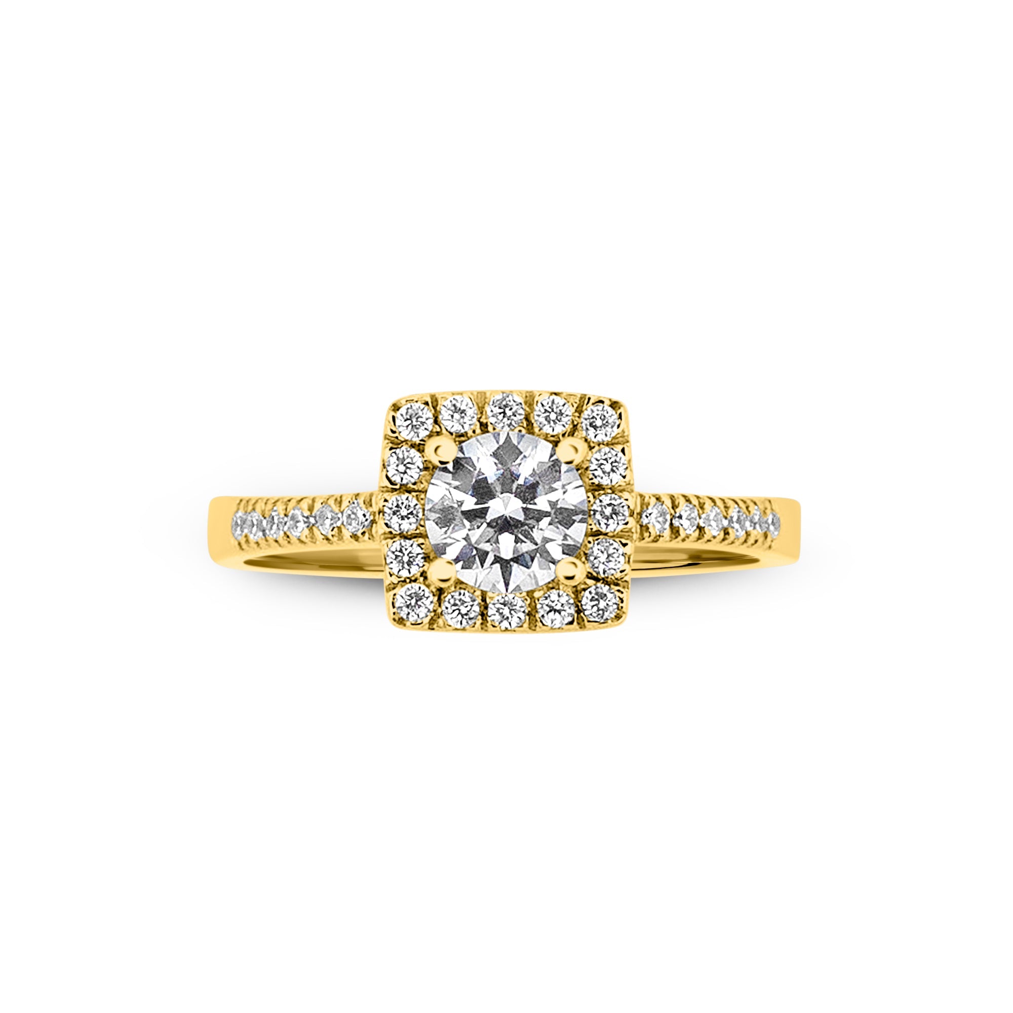 Zirkon Taşlı 14 Ayar Altın Nişan Yüzükleri - Sylvessa