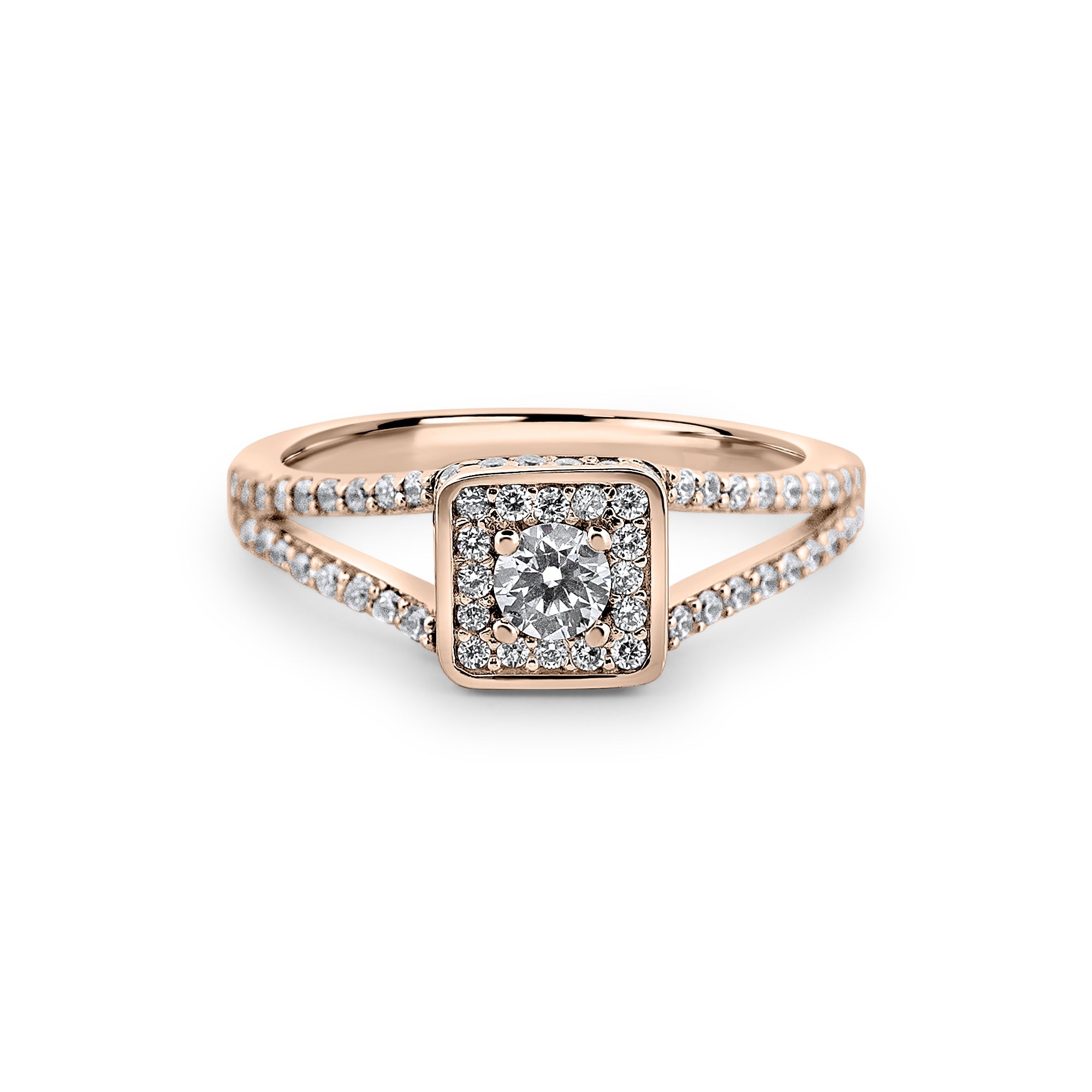 Zirkonyumlu 14 Ayar Altın Nişan Yüzükleri - Arietha