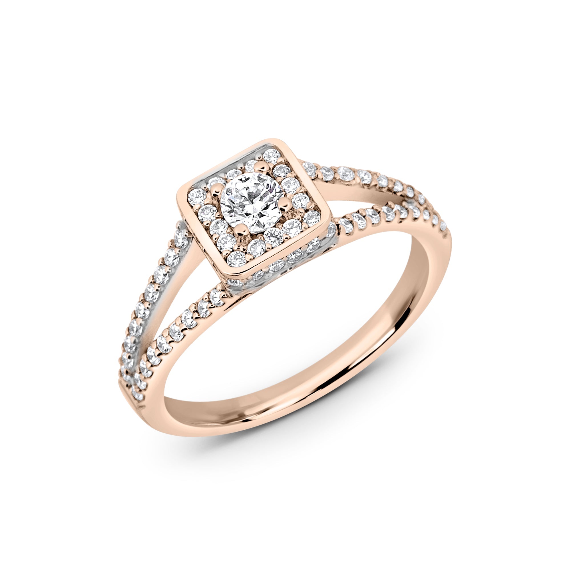 Zirkonyumlu 14 Ayar Altın Nişan Yüzükleri - Arietha