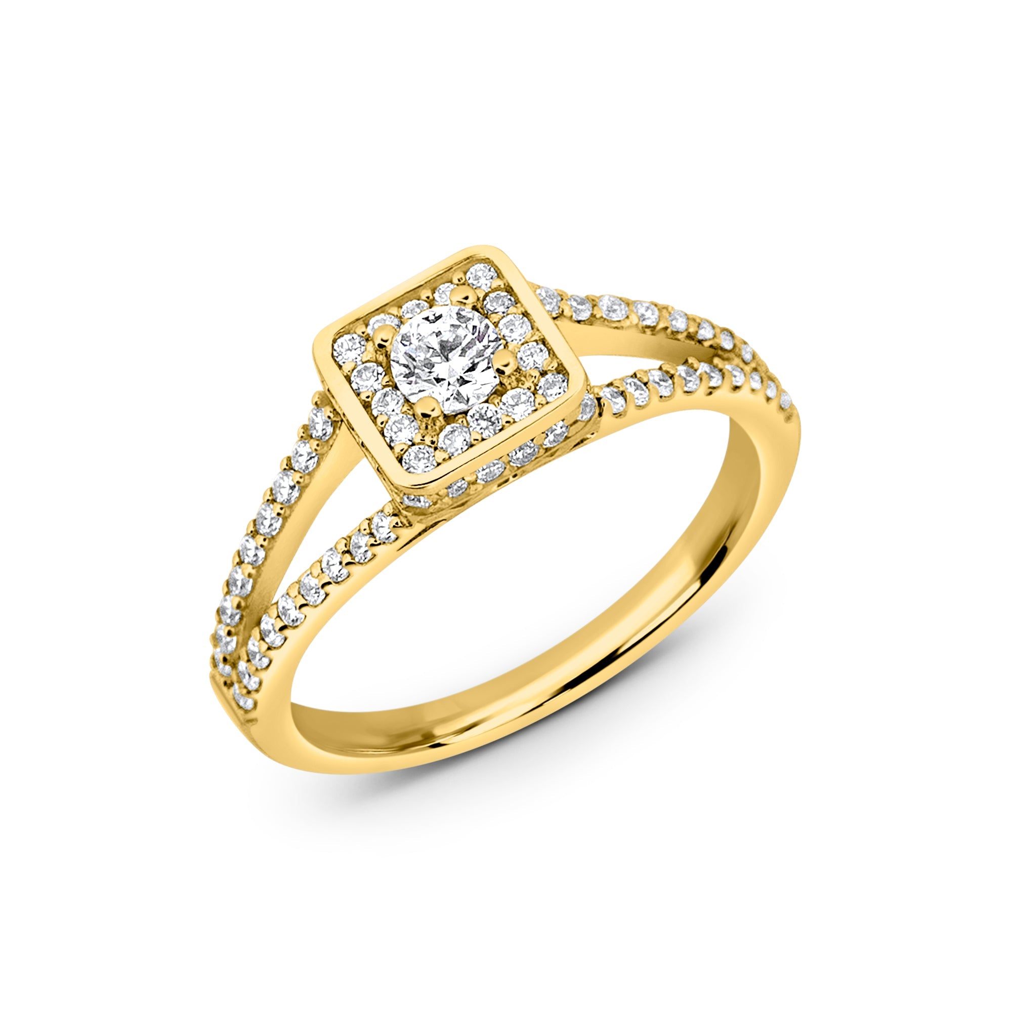 Zirkonyumlu 14 Ayar Altın Nişan Yüzükleri - Arietha