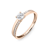 Zirkonyumlu 14 Ayar Altın Nişan Yüzükleri - Nayelis