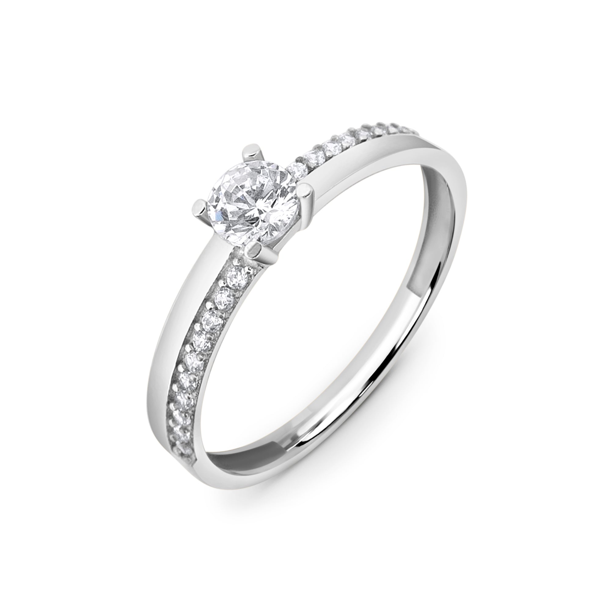 Zirkonyumlu 14 Ayar Altın Nişan Yüzükleri - Nayelis