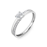 Zirkonyumlu 14 Ayar Altın Nişan Yüzükleri - Nayelis