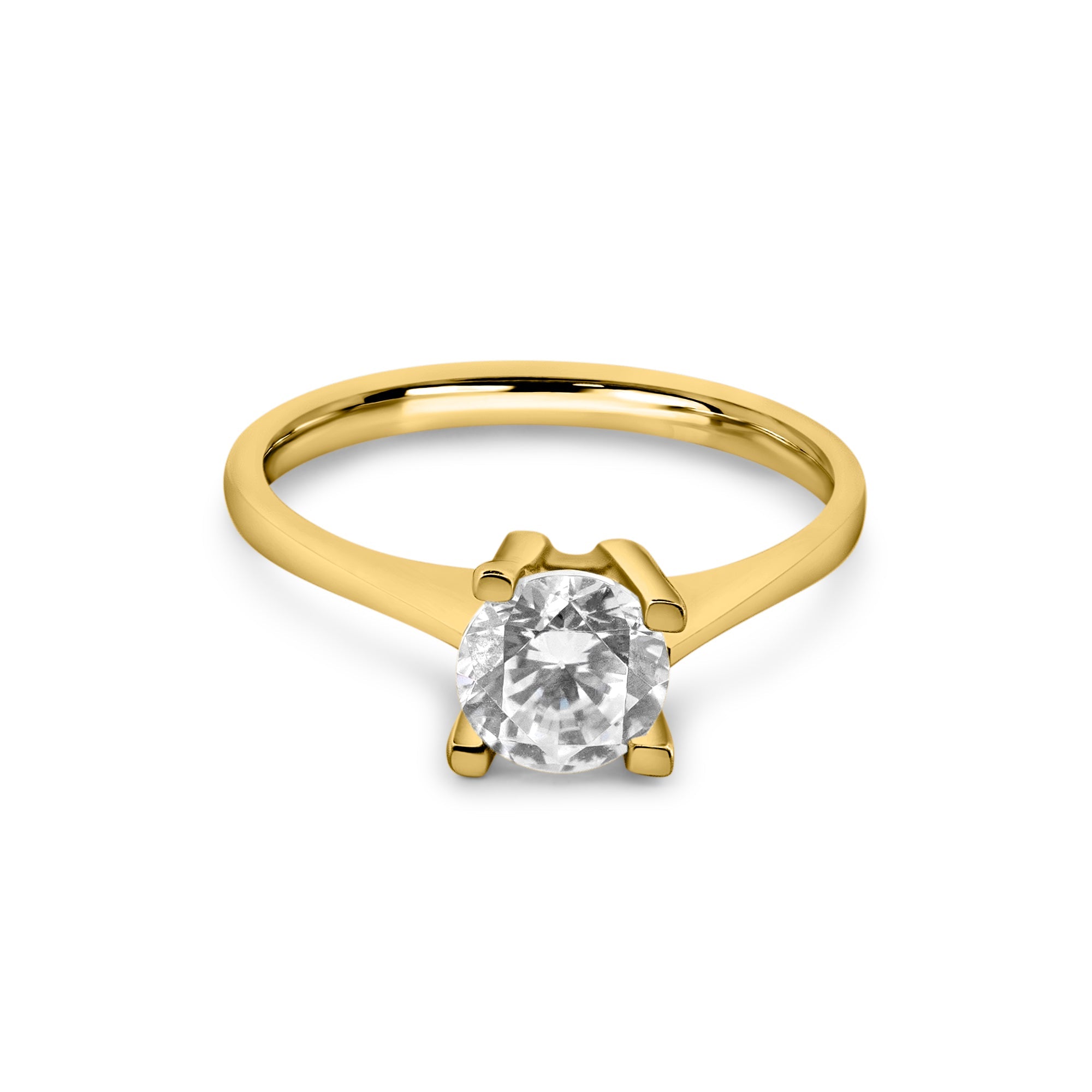 Zirkonyumlu 14 Ayar Altın Nişan Yüzükleri - Lunithra