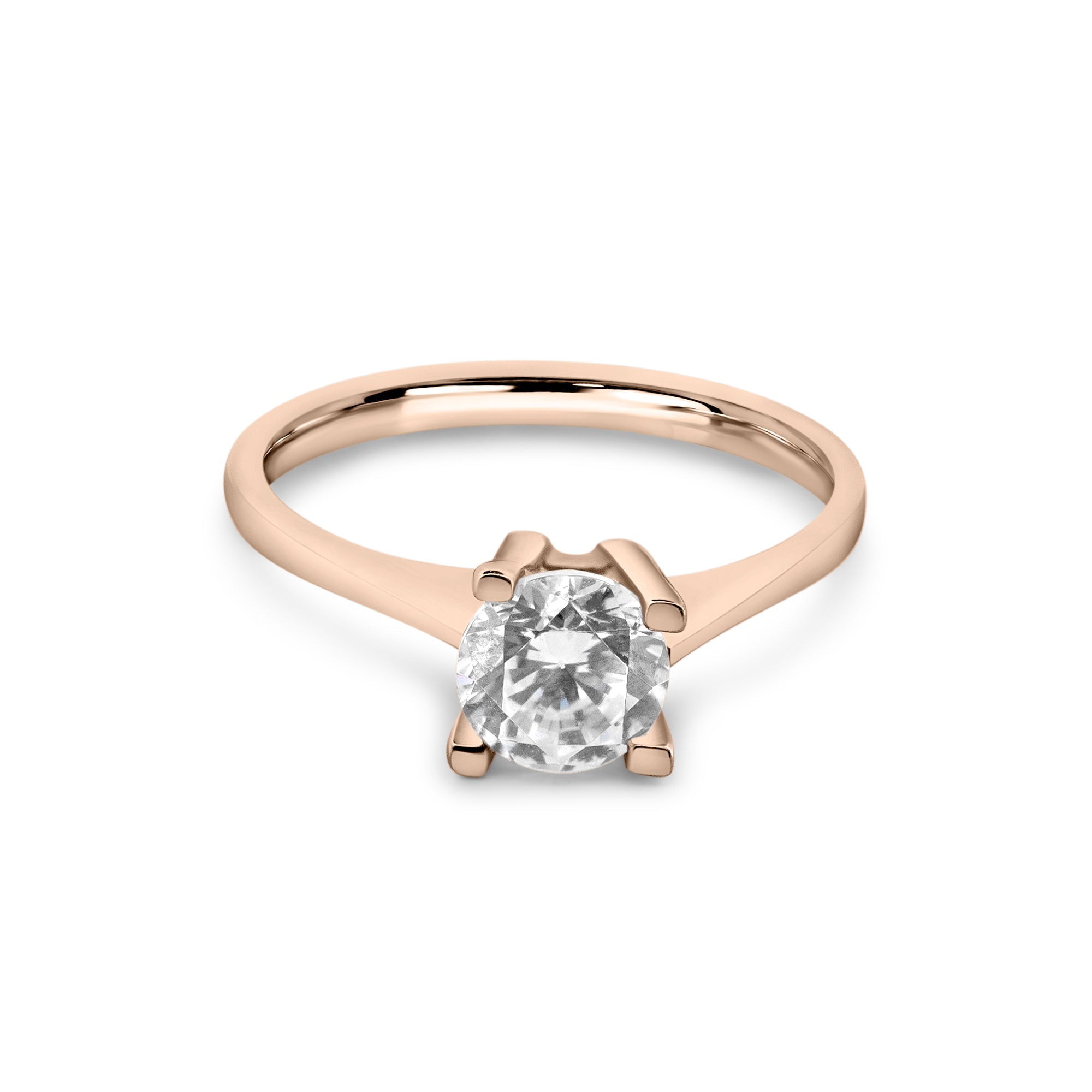 Zirkonyumlu 14 Ayar Altın Nişan Yüzükleri - Lunithra