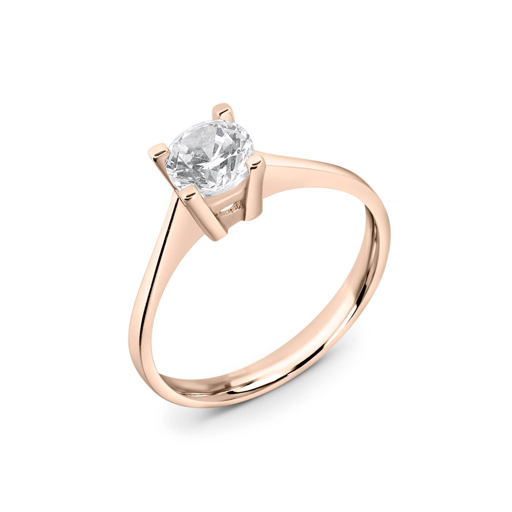 Zirkonyumlu 14 Ayar Altın Nişan Yüzükleri - Lunithra