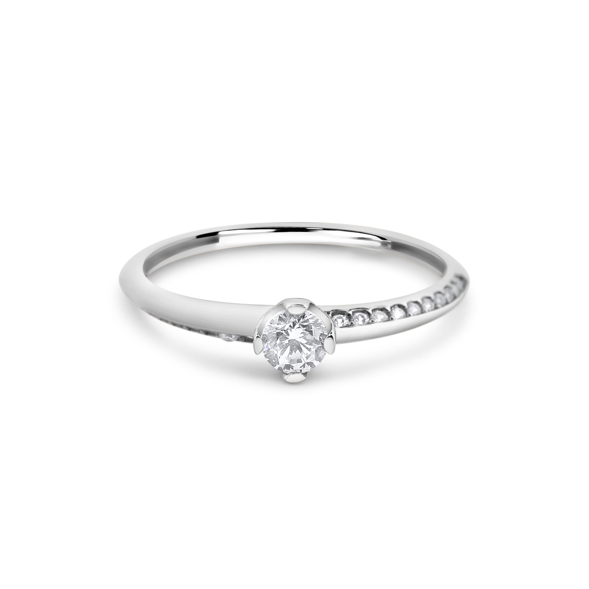 Zirkonyumlu 14 Ayar Altın Nişan Yüzükleri - Ismeria