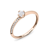 Zirkonyumlu 14 Ayar Altın Nişan Yüzükleri - Ismeria