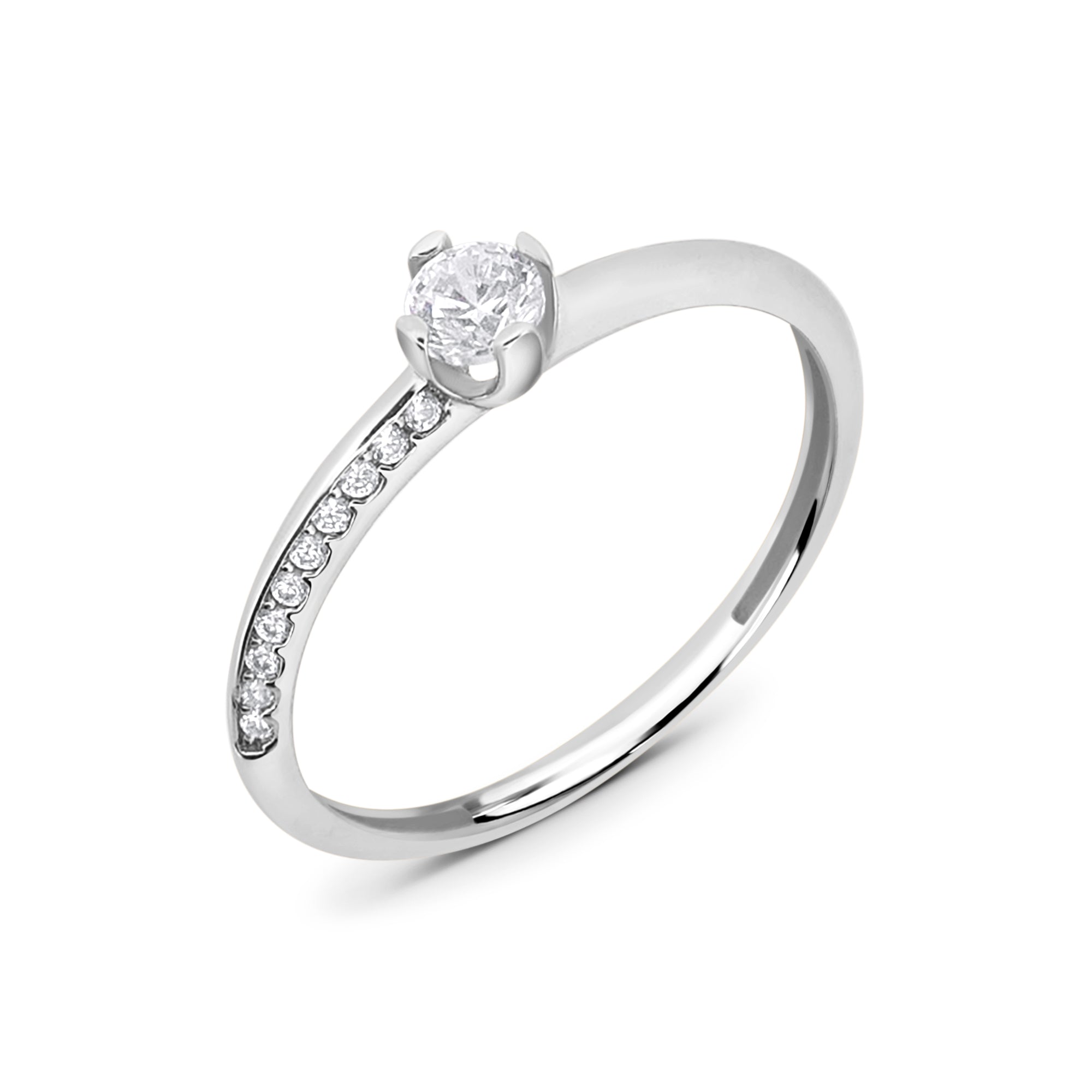 Zirkonyumlu 14 Ayar Altın Nişan Yüzükleri - Ismeria