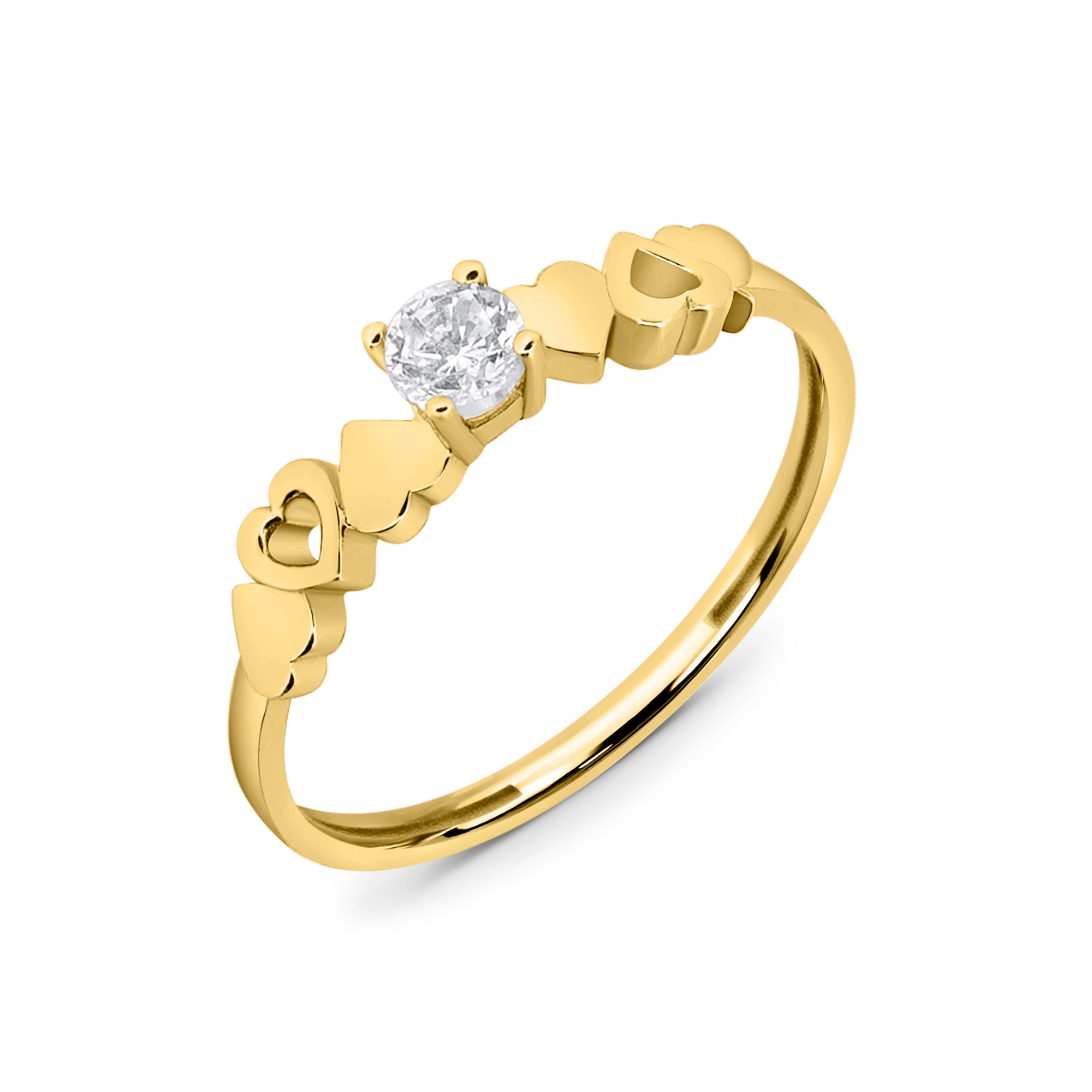 14 Ayar Altın Zirkonyumlu Nişan Yüzükleri - Sorvina