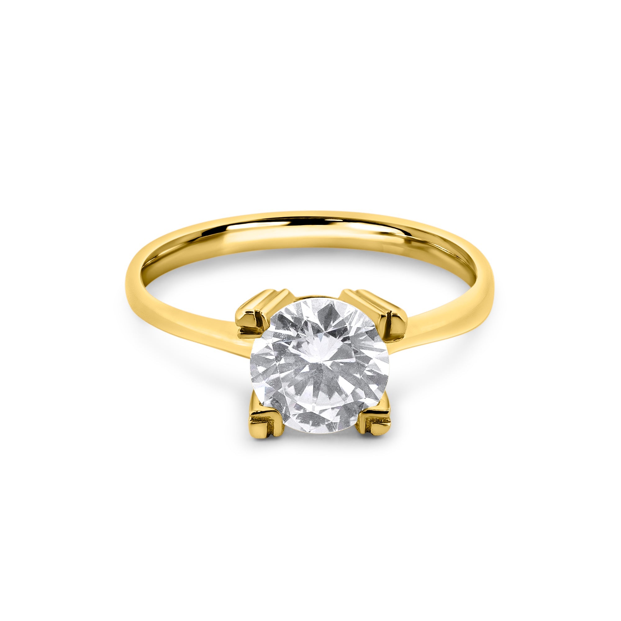 Zirkon Taşlı 14 Ayar Altın Nişan Yüzükleri - Melithra