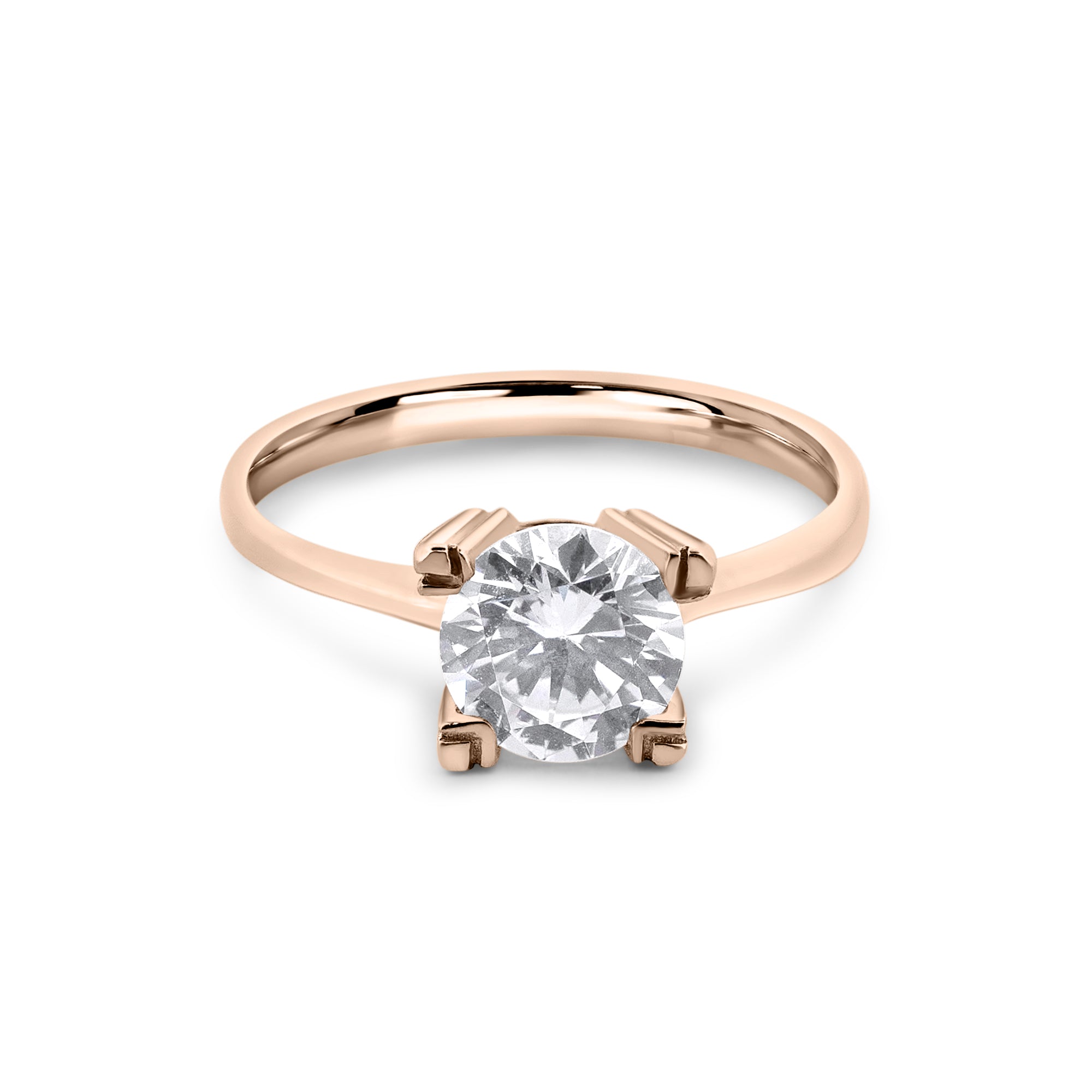 Zirkon Taşlı 14 Ayar Altın Nişan Yüzükleri - Melithra