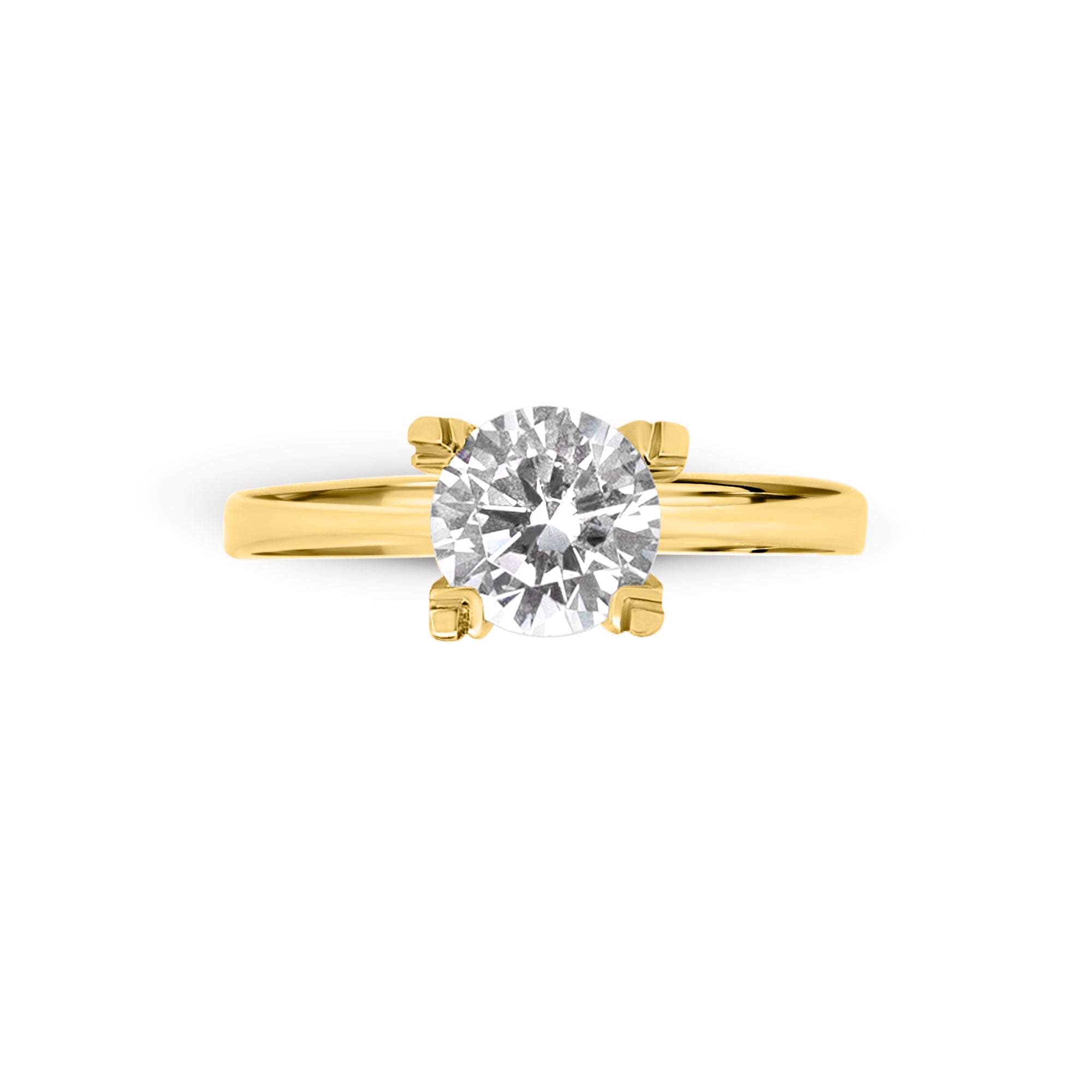 Zirkon Taşlı 14 Ayar Altın Nişan Yüzükleri - Melithra