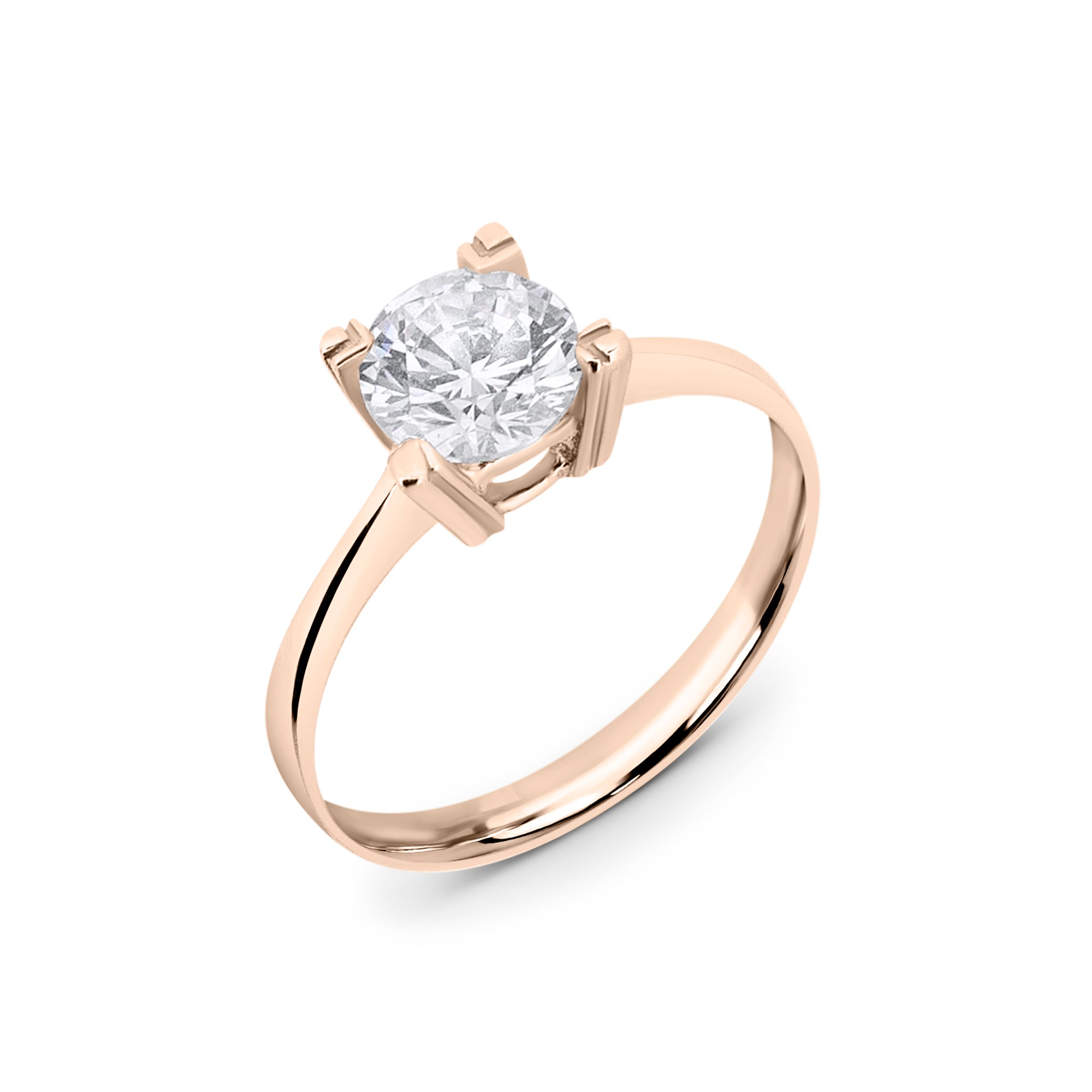 Zirkon Taşlı 14 Ayar Altın Nişan Yüzükleri - Melithra