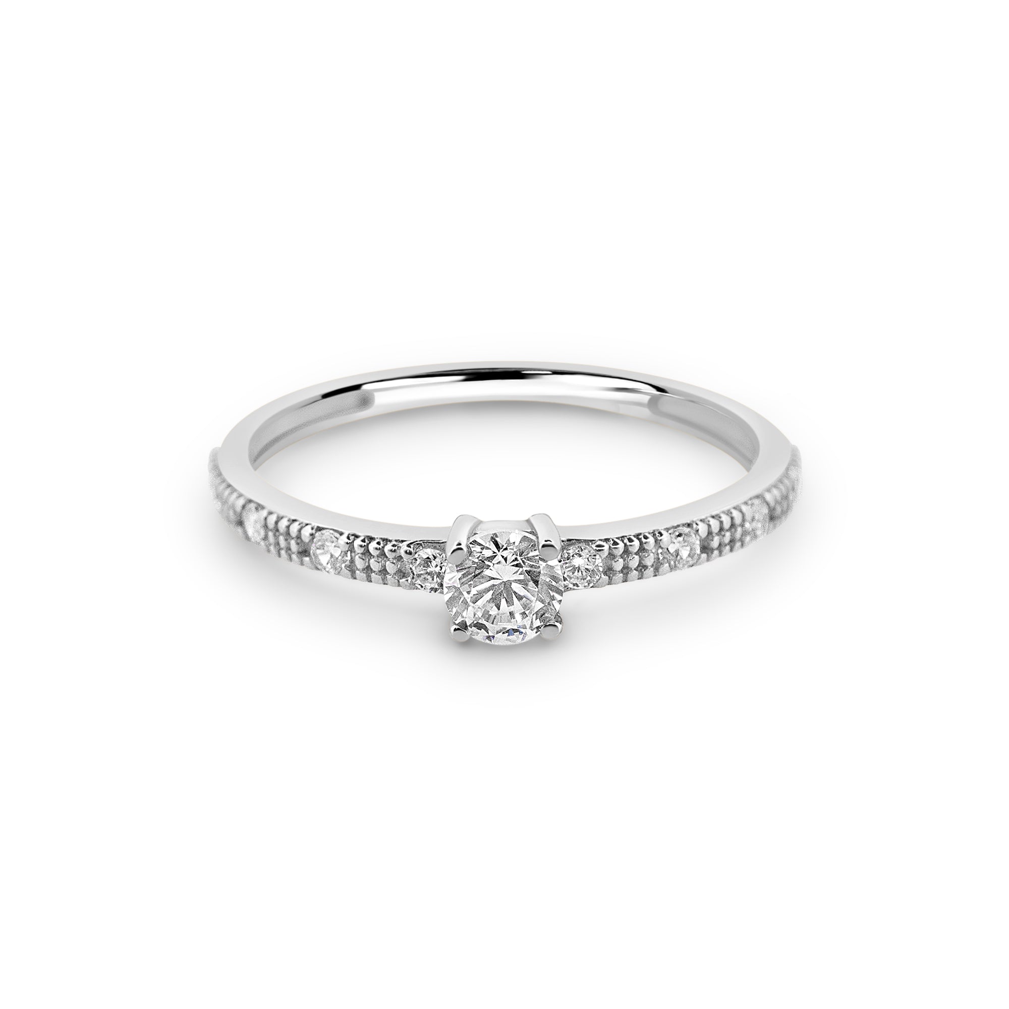 Zirkonyumlu 14 Ayar Altın Nişan Yüzükleri - Novalig