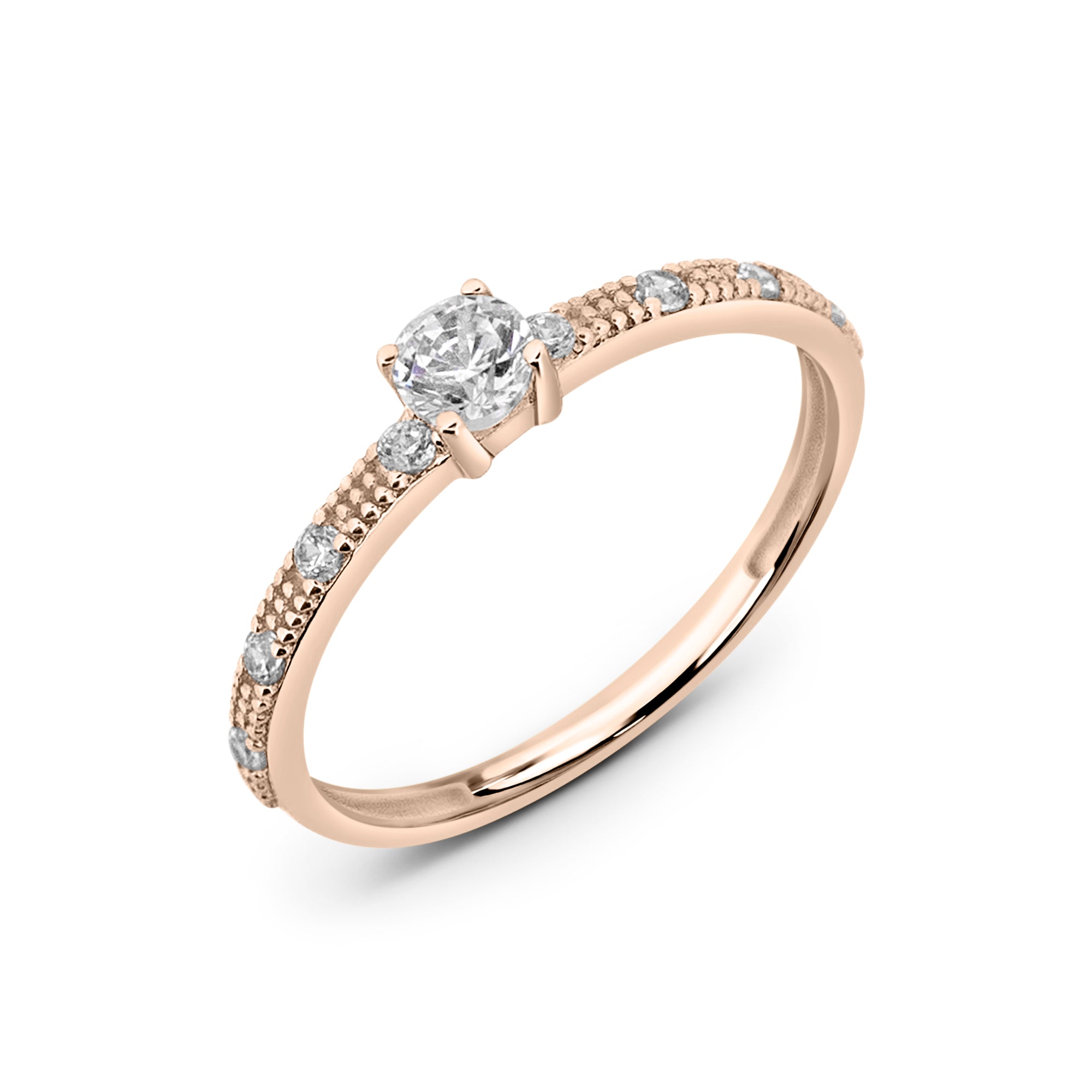 Zirkonyumlu 14 Ayar Altın Nişan Yüzükleri - Novalig