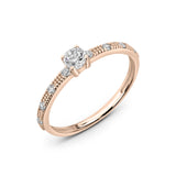 Zirkonyumlu 14 Ayar Altın Nişan Yüzükleri - Novalig