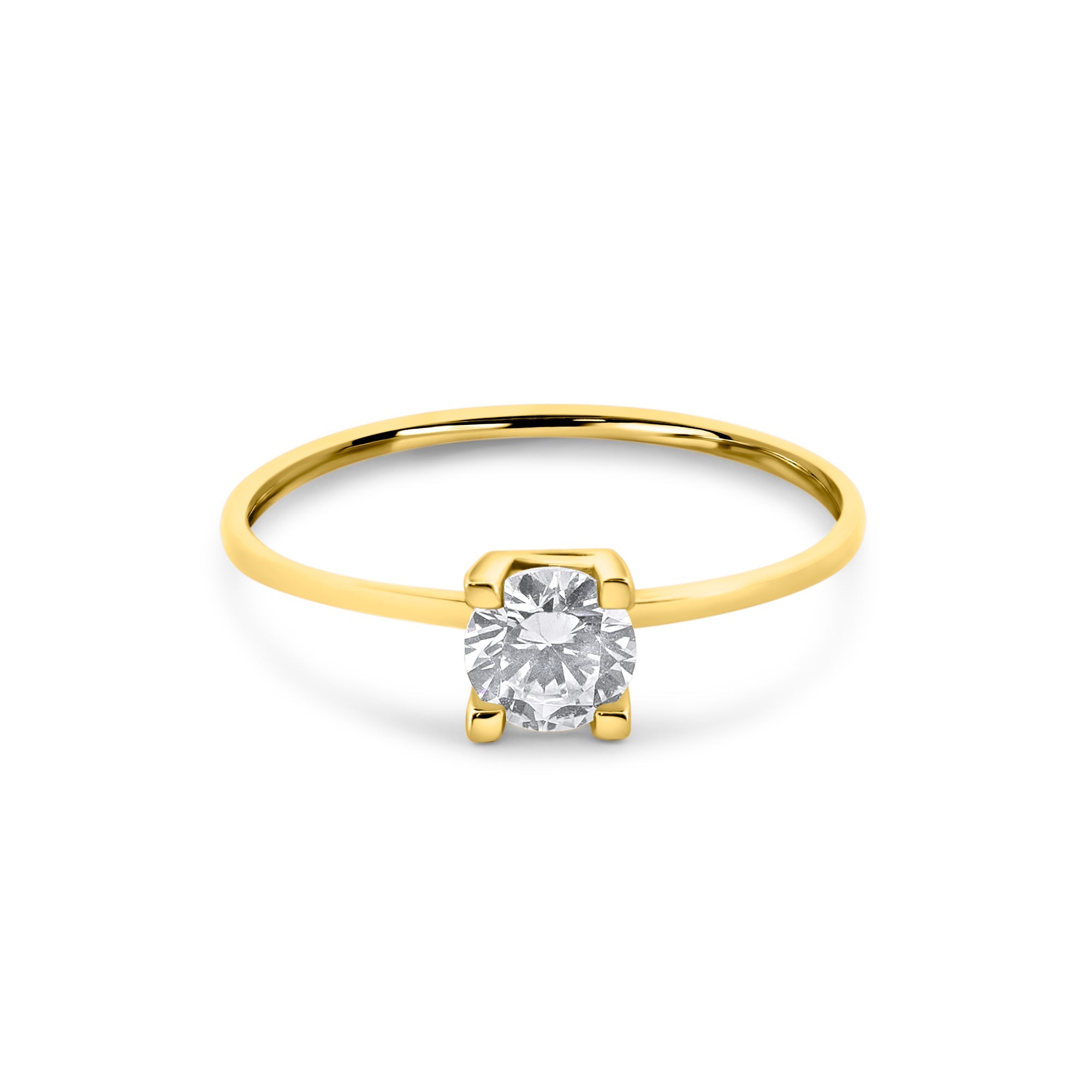 Zirkonyumlu 14 Ayar Altın Nişan Yüzükleri - Ylena