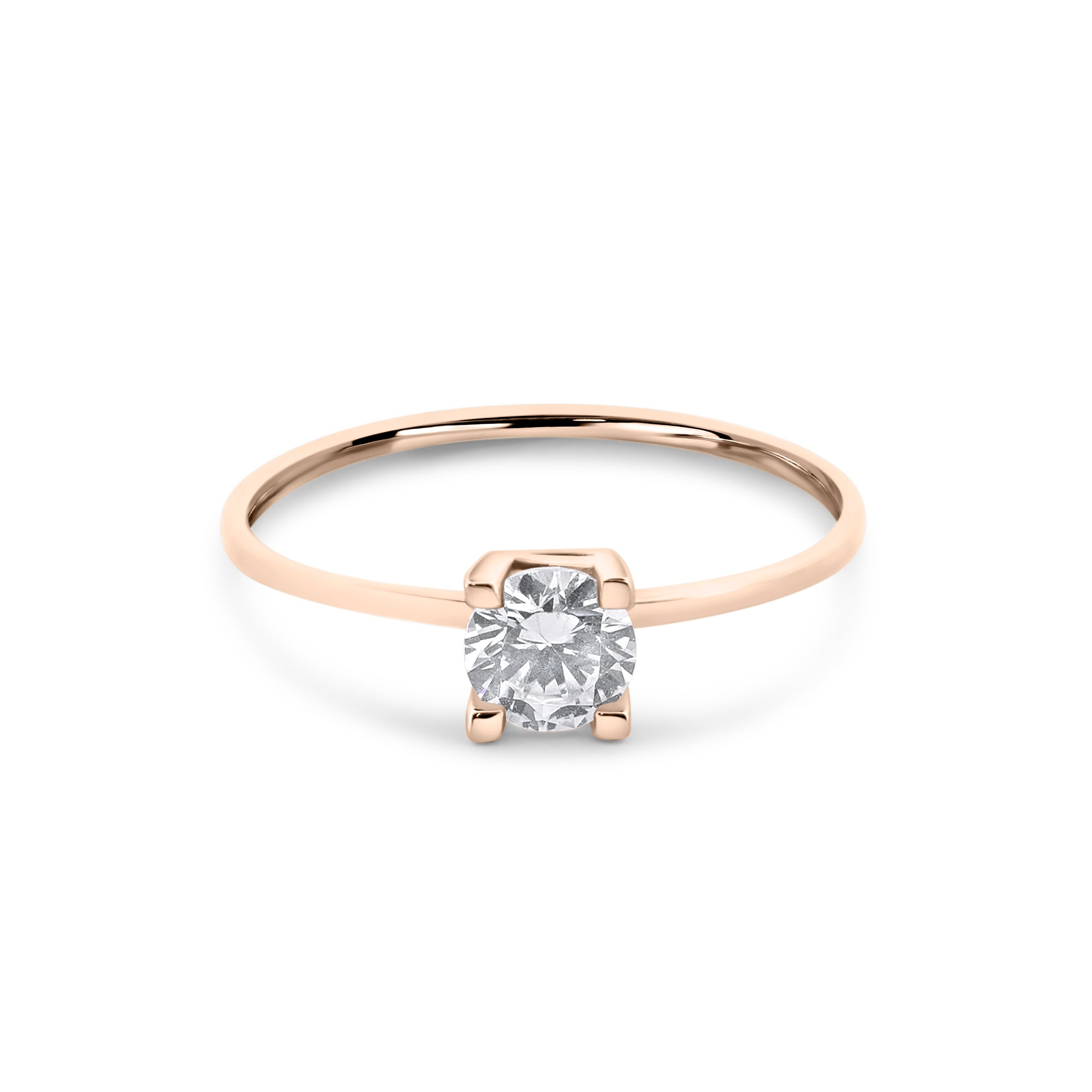 Zirkonyumlu 14 Ayar Altın Nişan Yüzükleri - Ylena