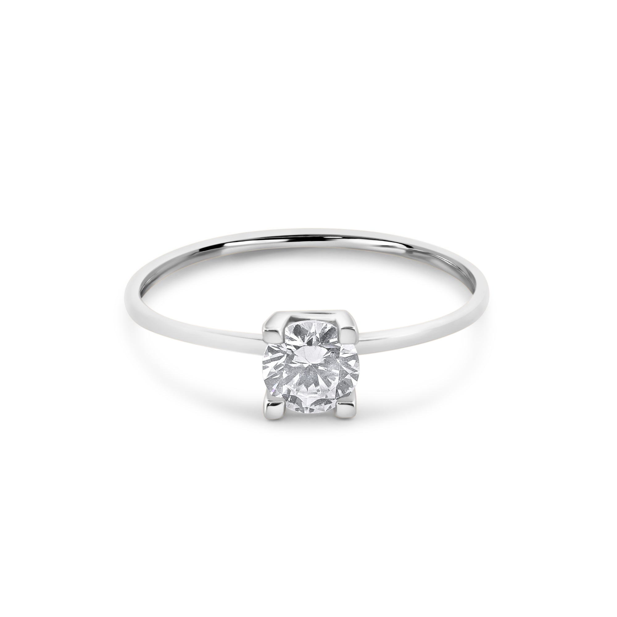 Zirkonyumlu 14 Ayar Altın Nişan Yüzükleri - Ylena