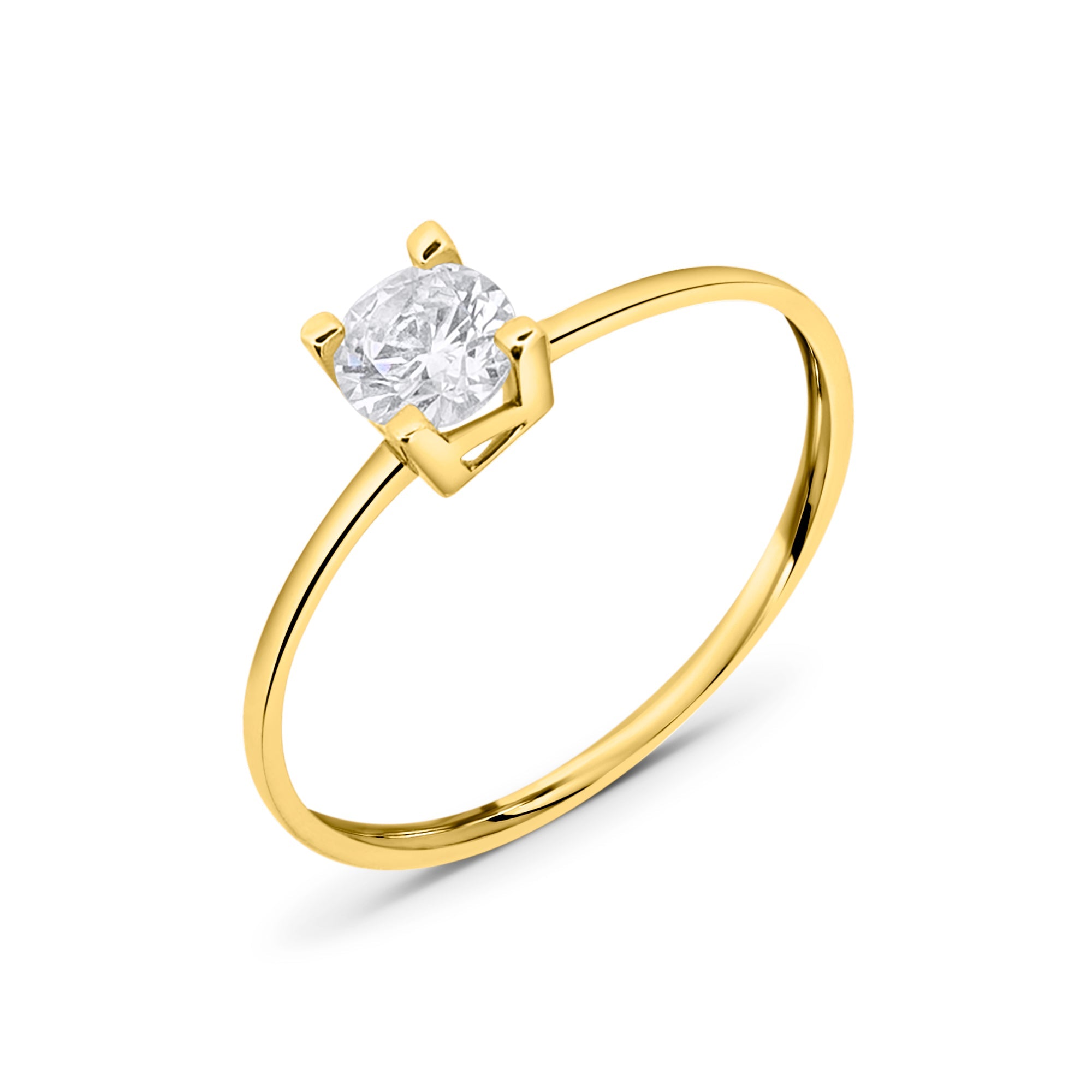 Zirkonyumlu 14 Ayar Altın Nişan Yüzükleri - Ylena