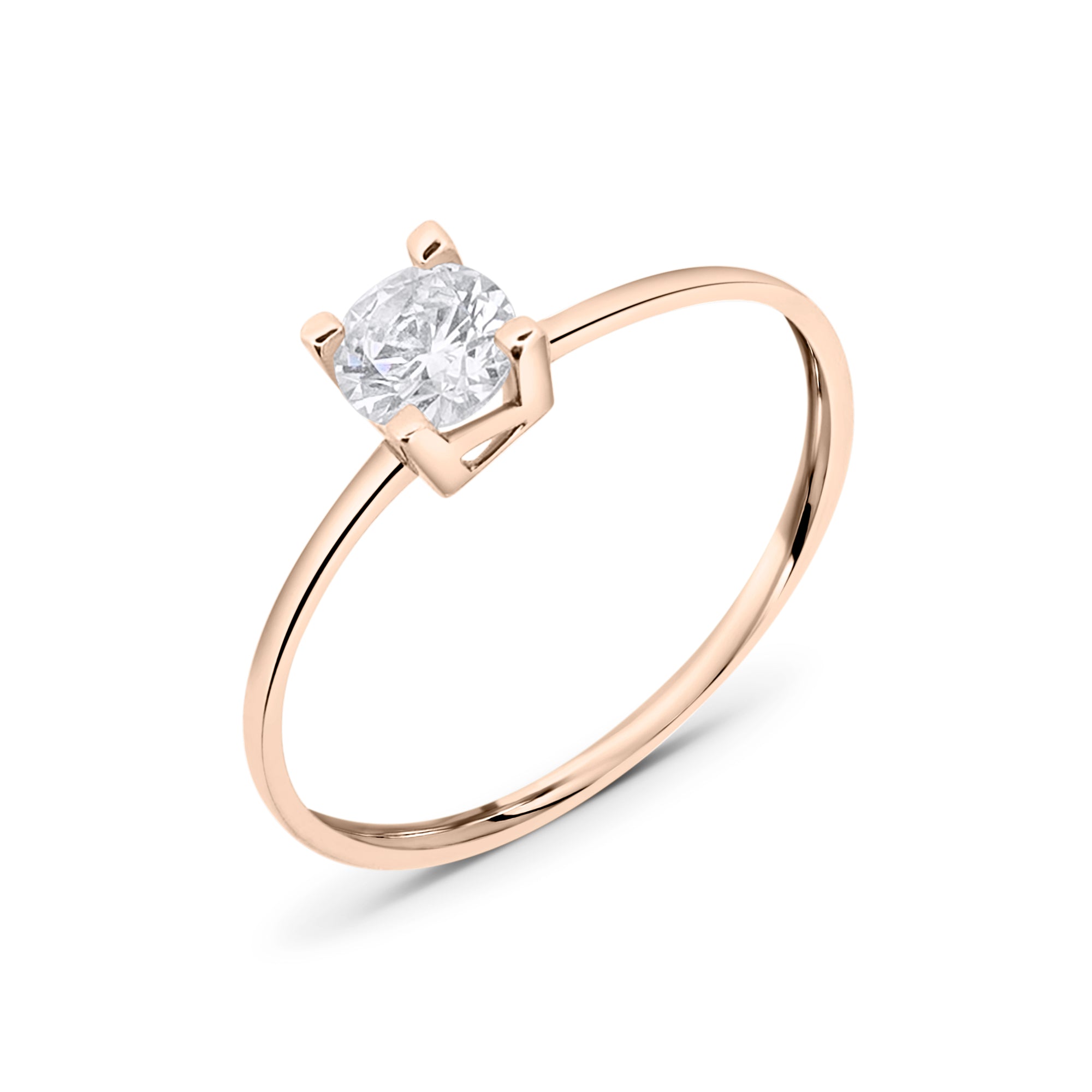 Zirkonyumlu 14 Ayar Altın Nişan Yüzükleri - Ylena