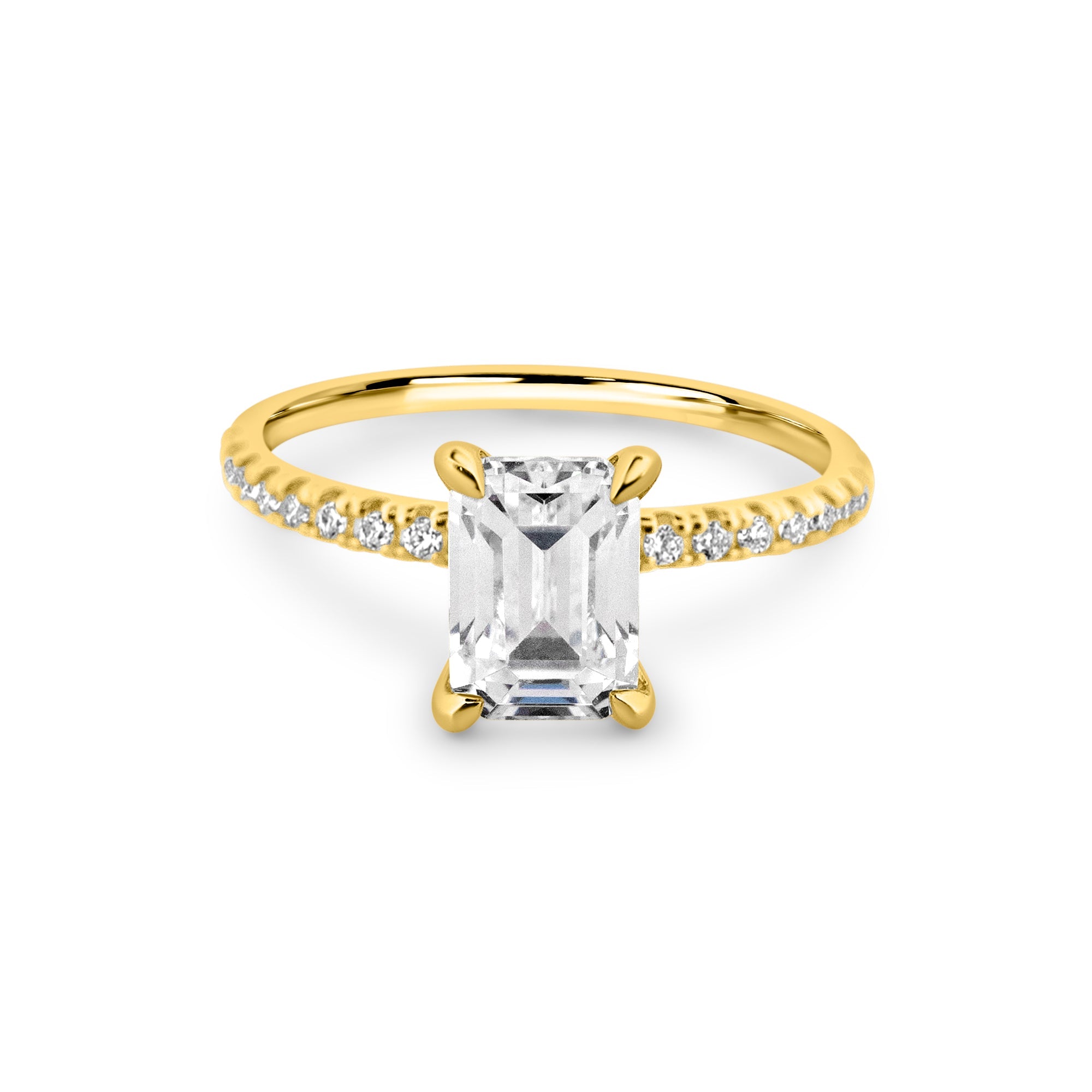 Zirkonyumlu 14 Ayar Altın Nişan Yüzükleri - Florinda