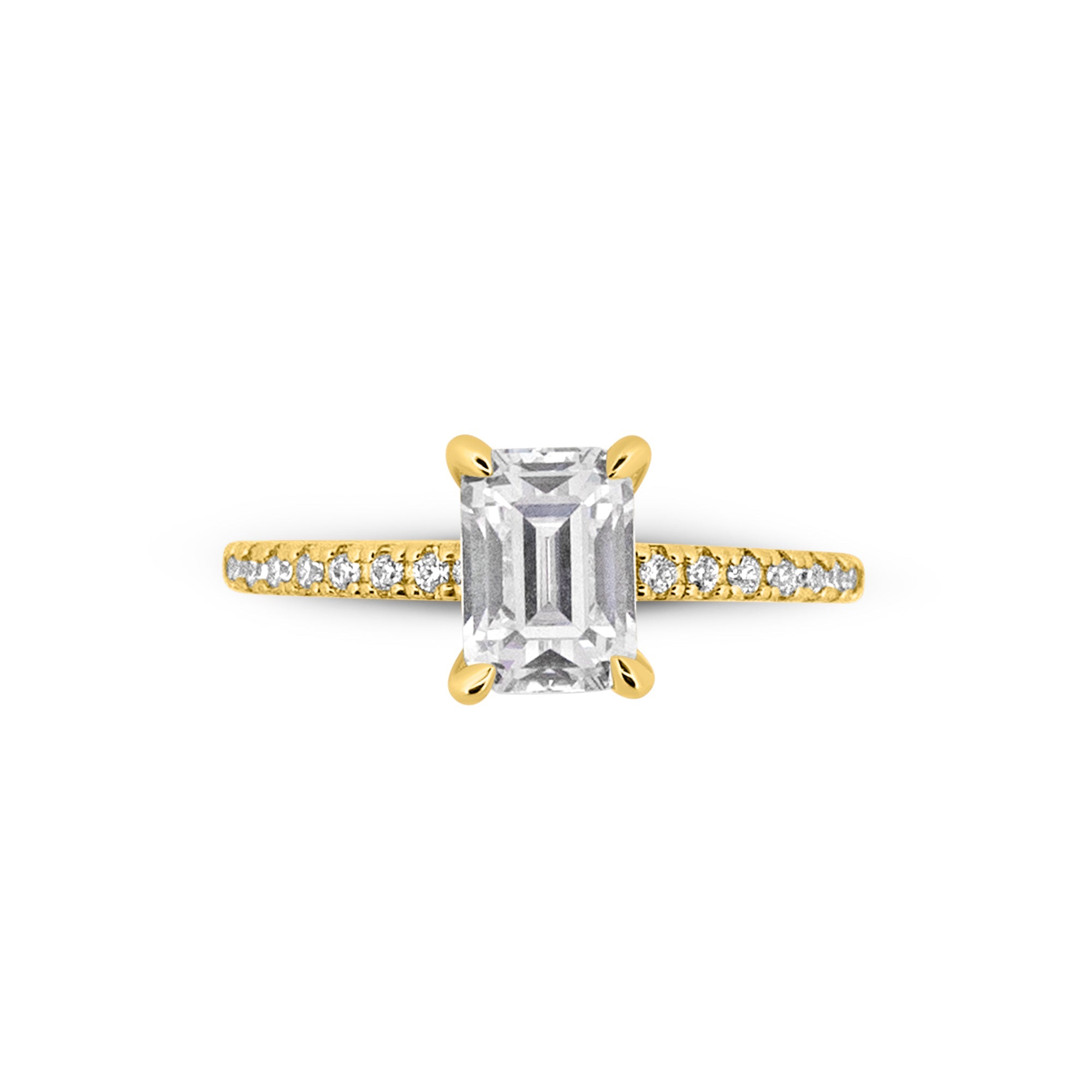 Zirkonyumlu 14 Ayar Altın Nişan Yüzükleri - Florinda