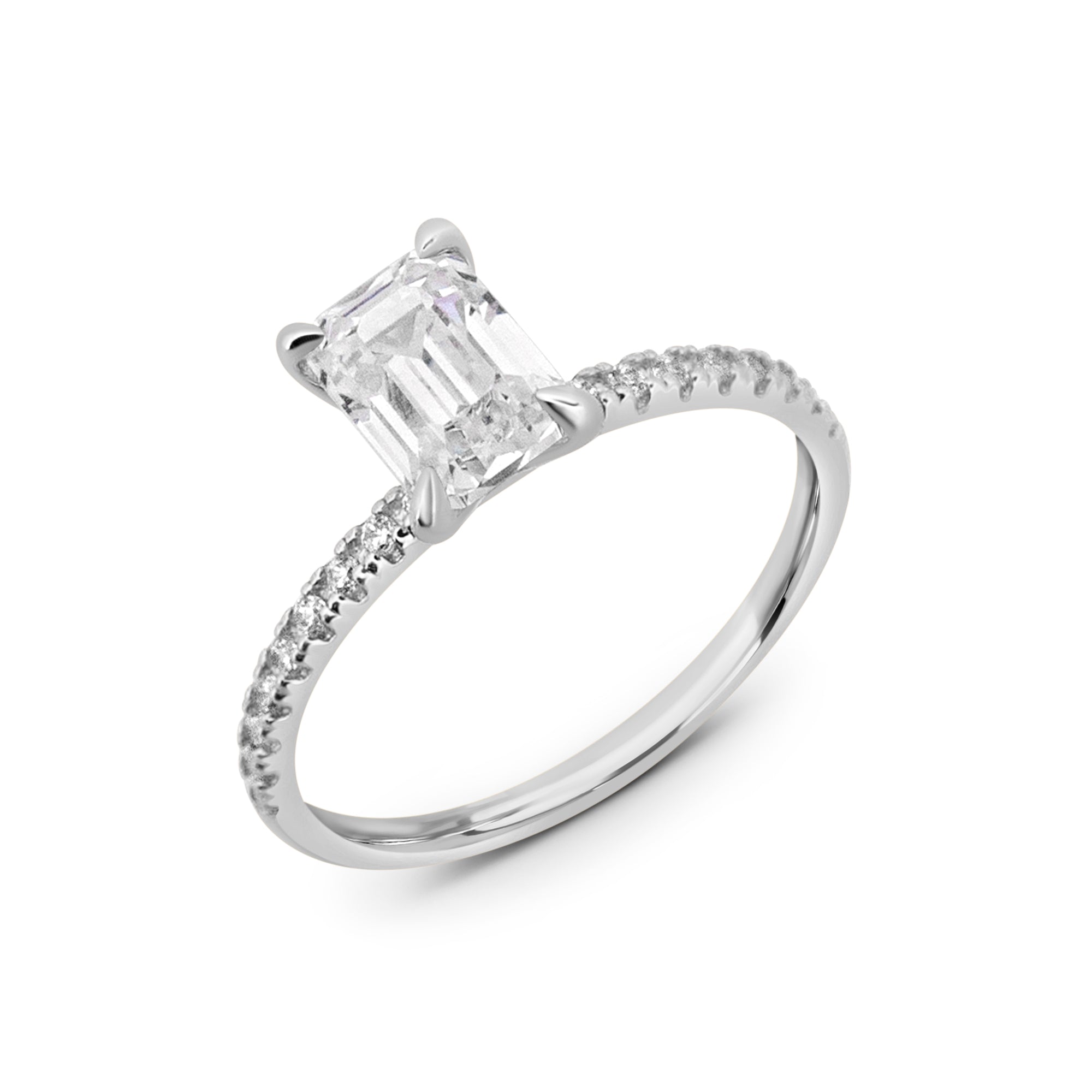 Zirkonyumlu 14 Ayar Altın Nişan Yüzükleri - Florinda