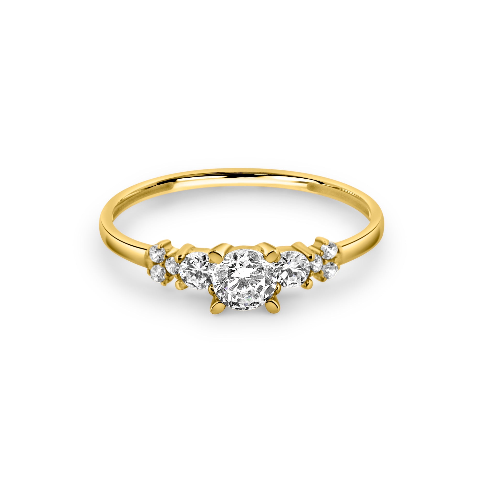 Zirkonyumlu 14 Ayar Altın Nişan Yüzükleri - Arisia