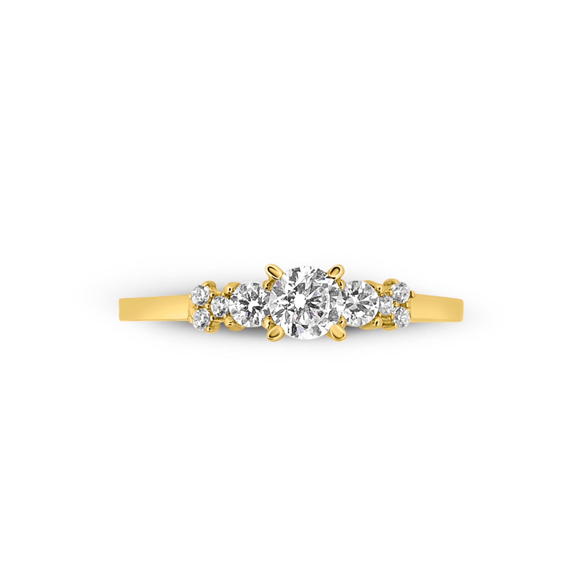 Zirkonyumlu 14 Ayar Altın Nişan Yüzükleri - Arisia