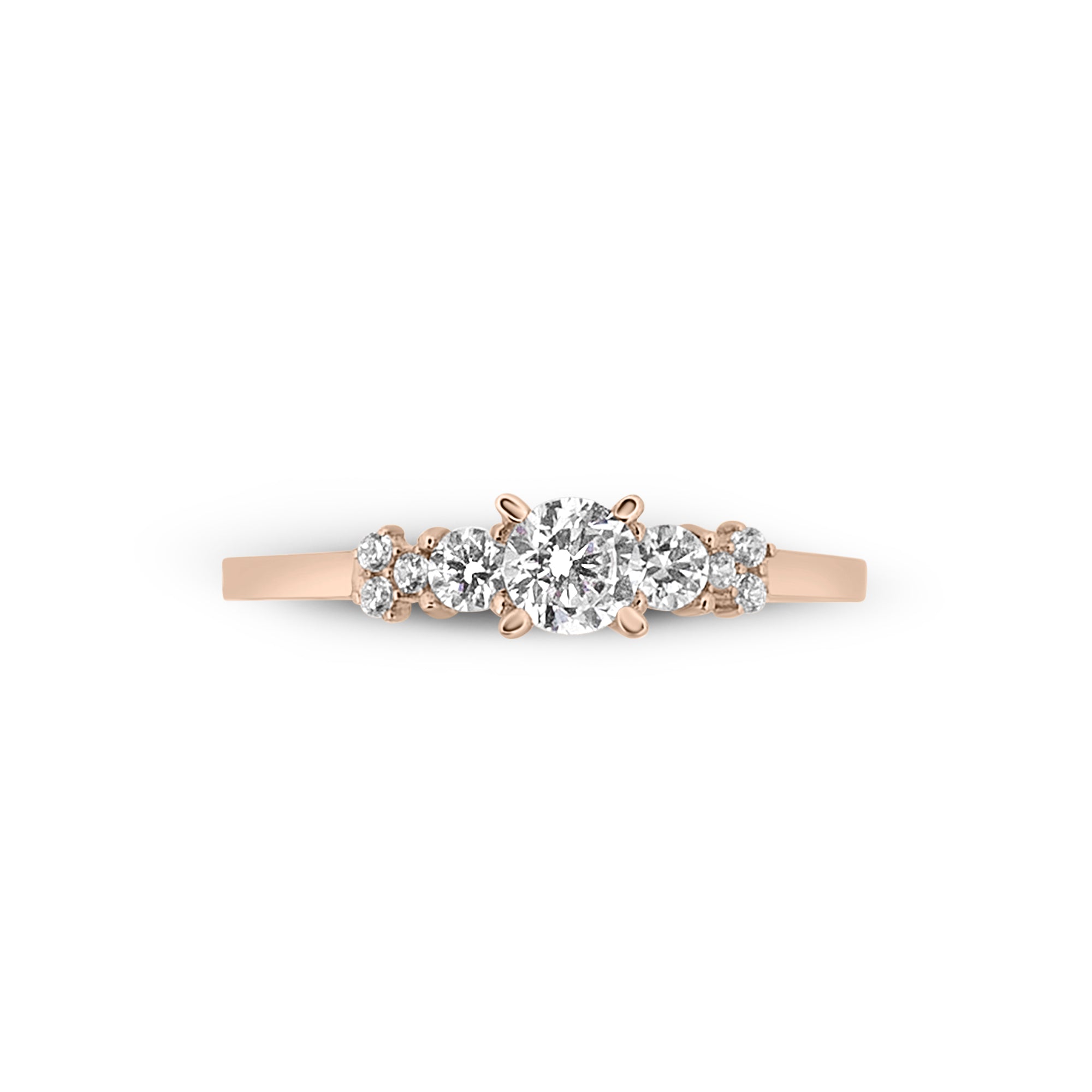 Zirkonyumlu 14 Ayar Altın Nişan Yüzükleri - Arisia