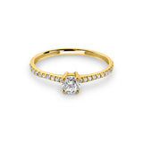 Zirkonyumlu 14 Ayar Altın Nişan Yüzükleri - Soreva