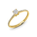 Zirkonyumlu 14 Ayar Altın Nişan Yüzükleri - Soreva