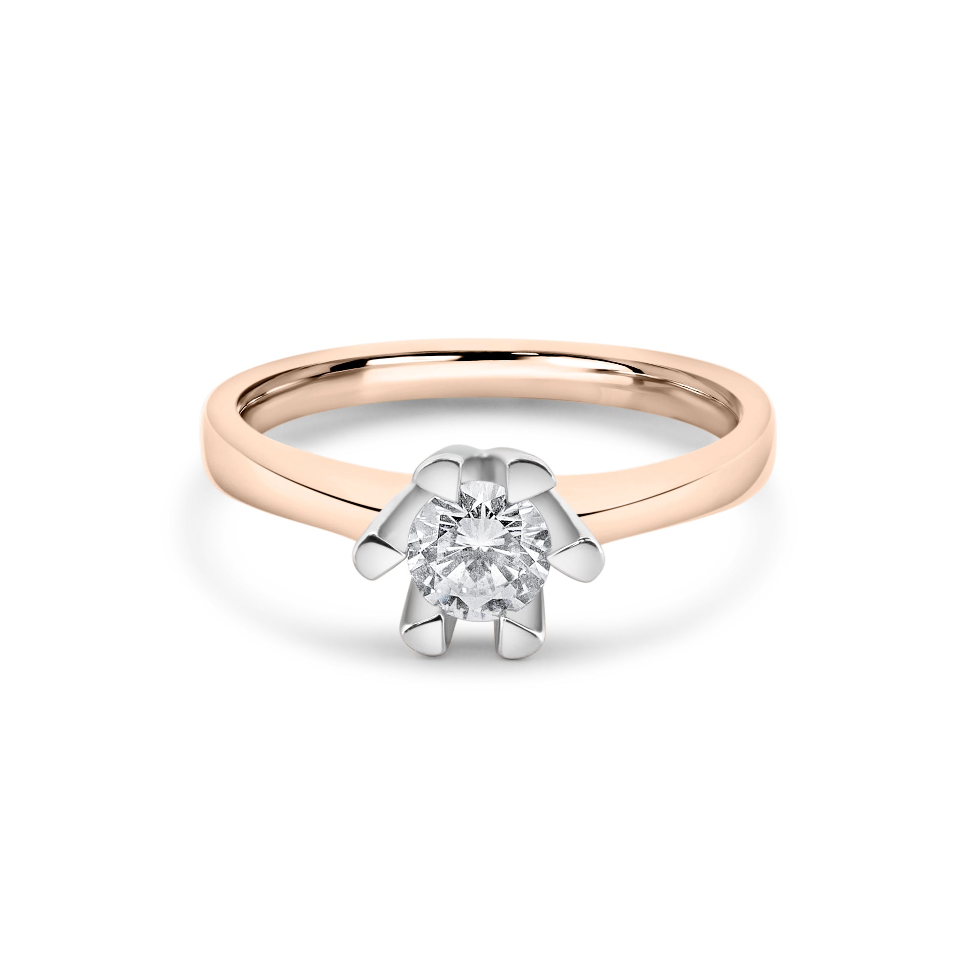 Zirkonyumlu 14 Ayar Altın Nişan Yüzükleri - Velyra