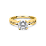 Zirkonyumlu 14 Ayar Altın Nişan Yüzükleri - Elyndra