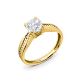 Zirkonyumlu 14 Ayar Altın Nişan Yüzükleri - Elyndra