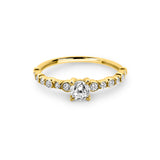 Zirkonyumlu 14 Ayar Altın Nişan Yüzükleri - Zeriel